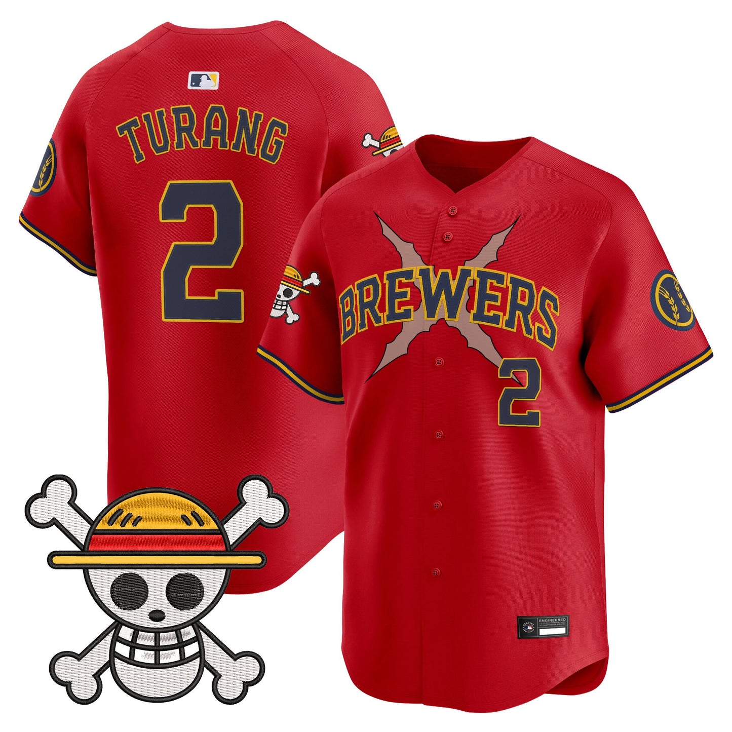 Men's Milwaukee Brewers x One Piece Vapor Premier Limited Jersey - Stitched