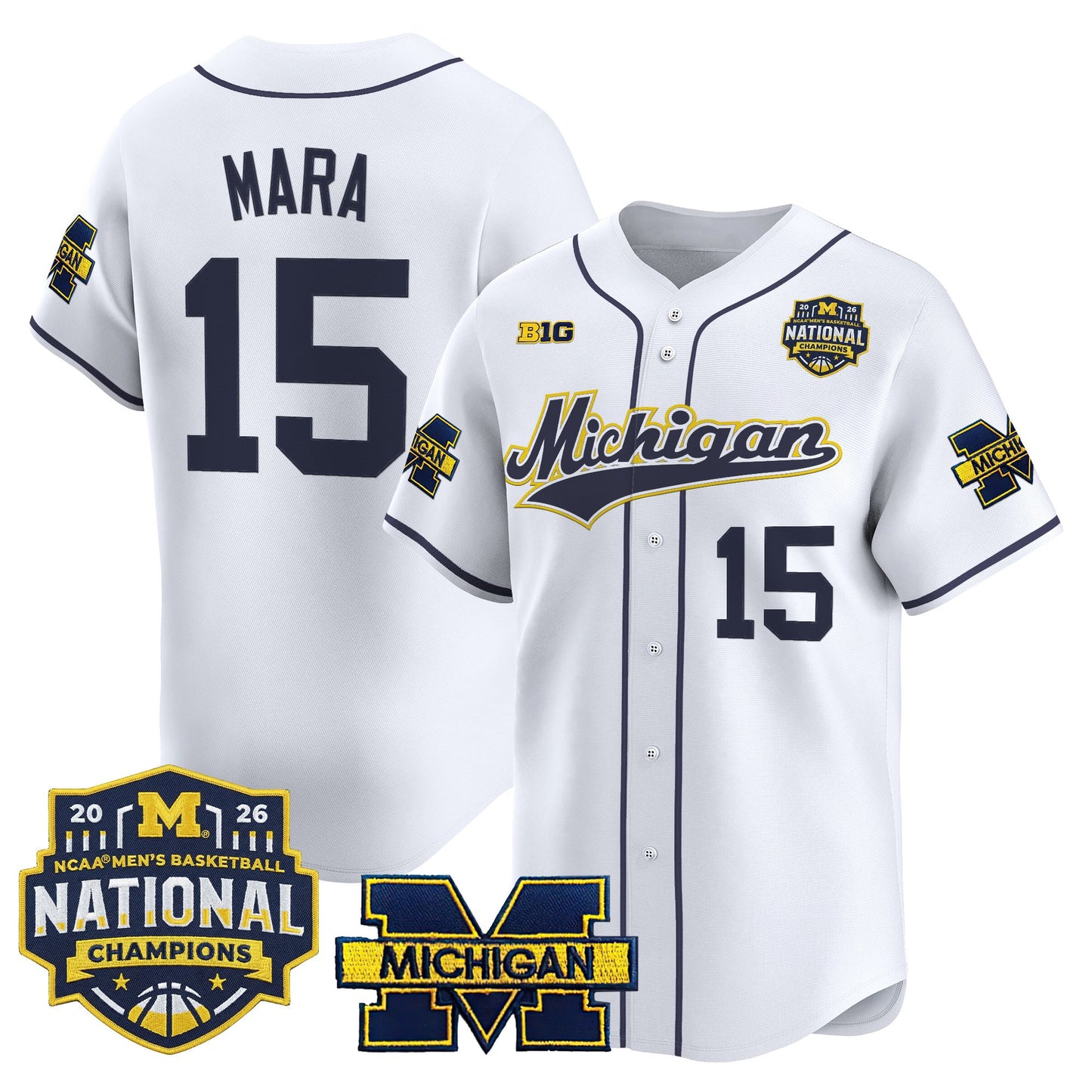 Men's Michigan Wolverines 2026 National Champions Patch Vapor Baseball Jersey - All Stitched