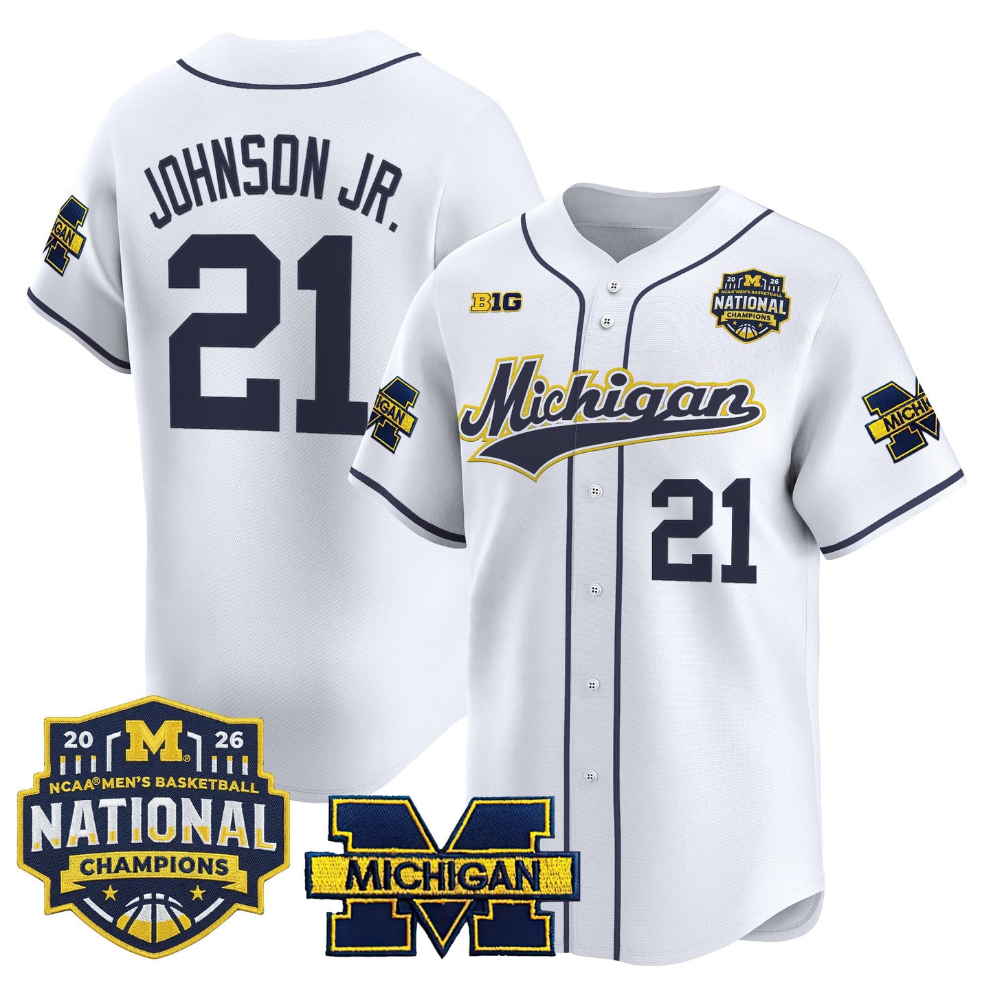 Men's Michigan Wolverines 2026 National Champions Patch Vapor Baseball Jersey - All Stitched