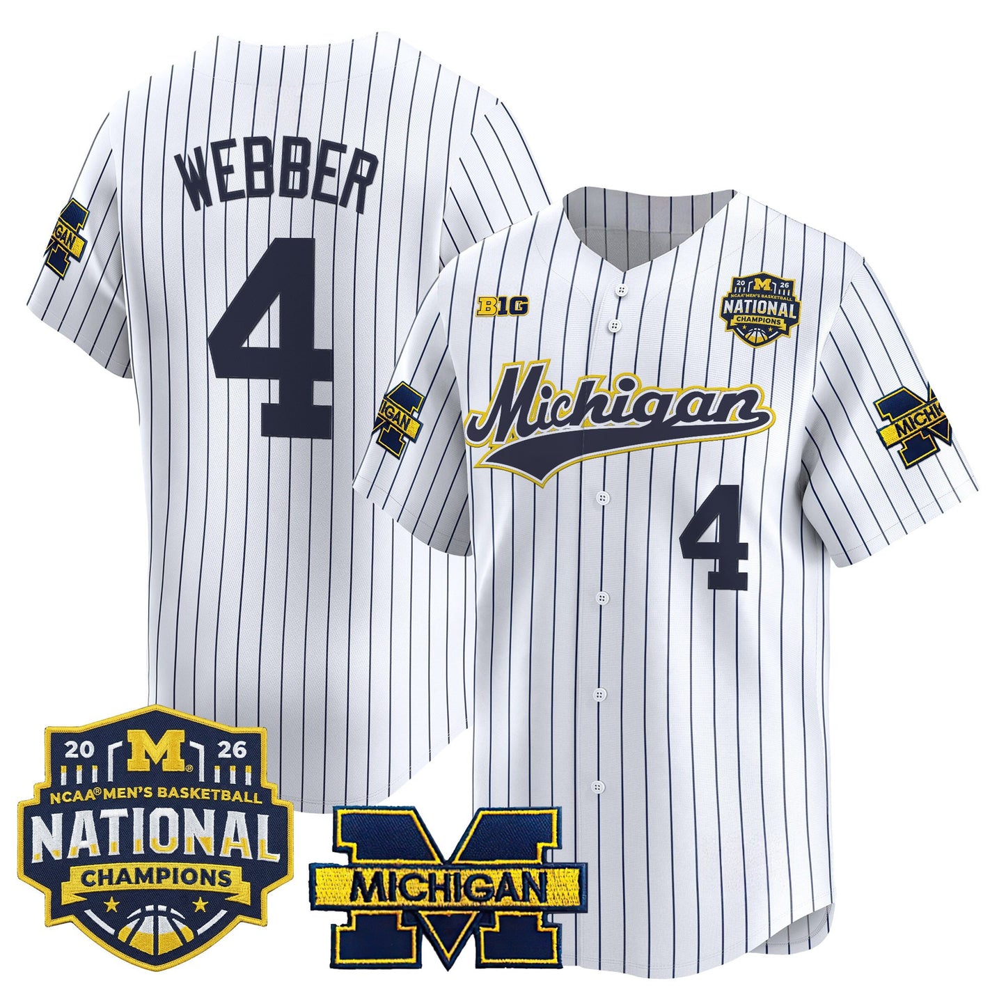 Men's Michigan Wolverines 2026 National Champions Patch Vapor Baseball Jersey - All Stitched