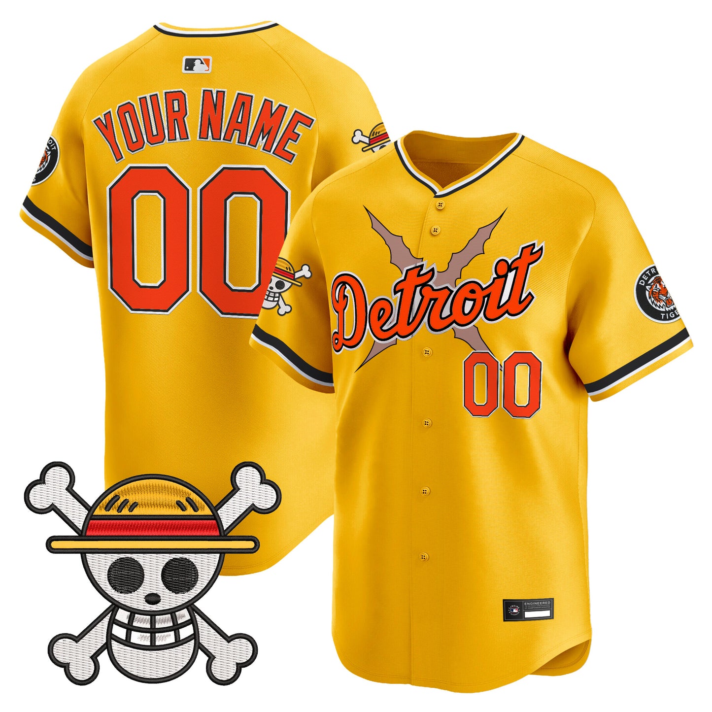 Detroit Tigers x One Piece Vapor Premier Limited Custom Jersey - Stitched