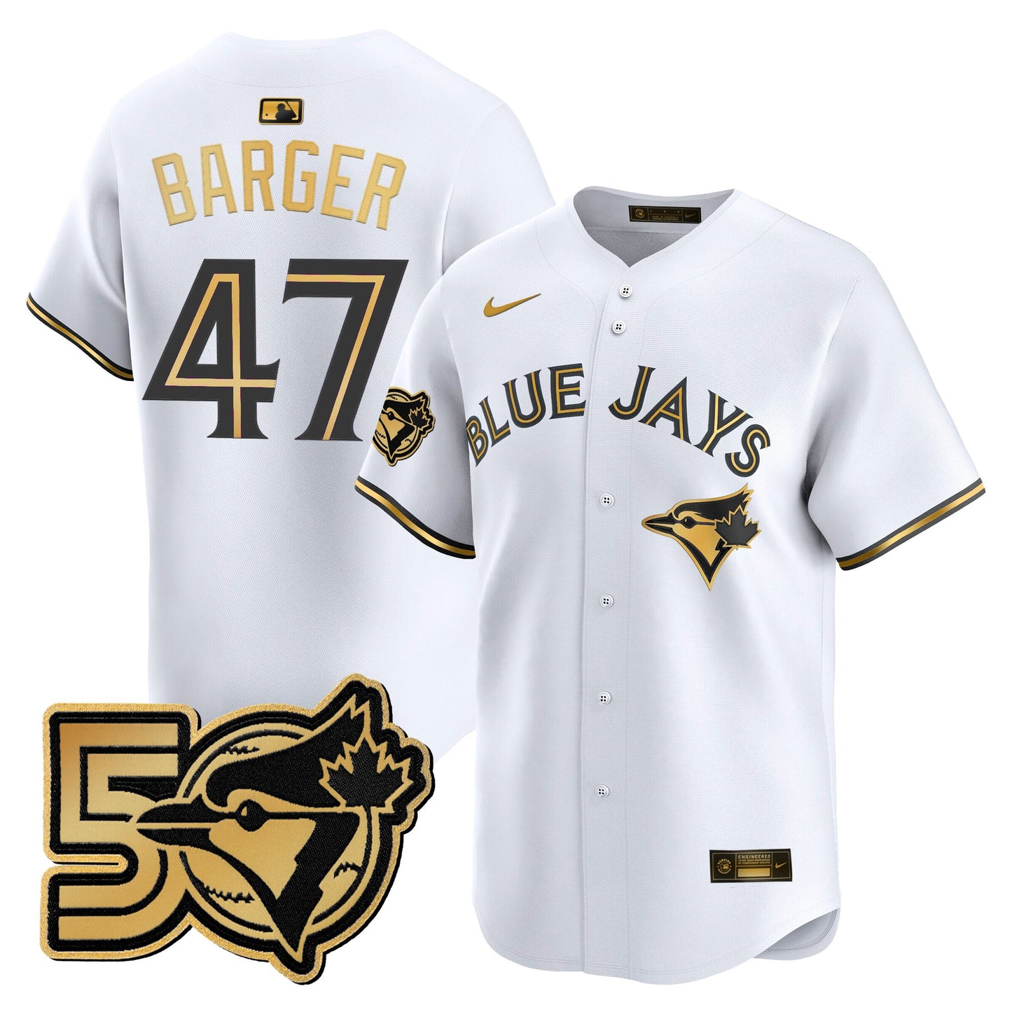 Men's Toronto Blue Jays 50 Seasons Patch Vapor Premier Limited Jersey - All Stitched