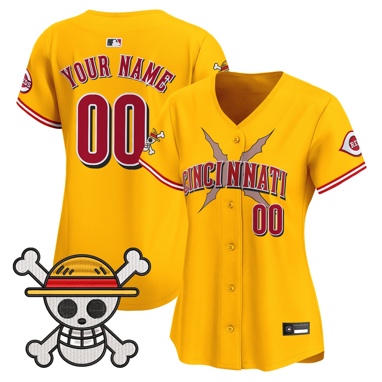 Cincinnati Reds x One Piece Vapor Premier Limited Custom Jersey - Stitched