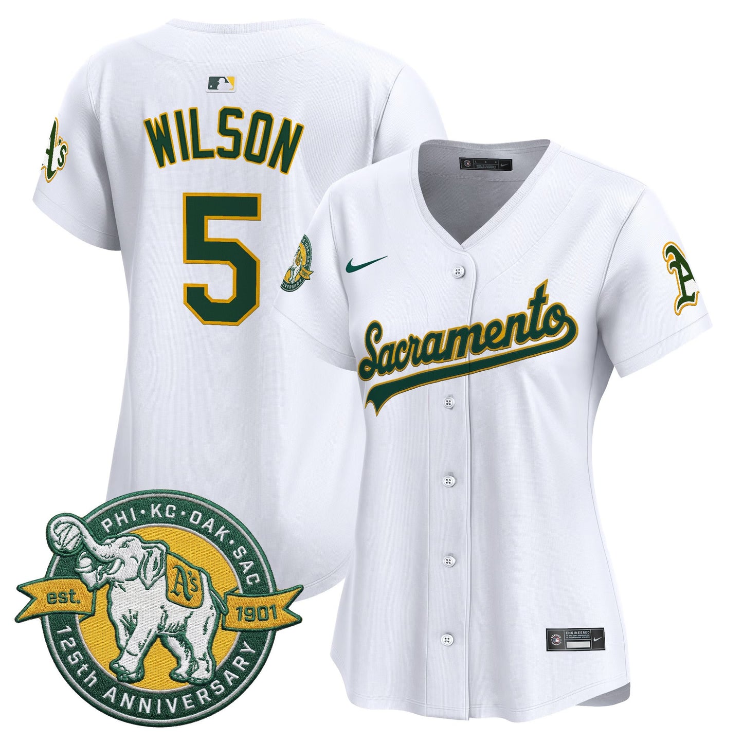 Women's Athletics 'Sacramento Edition' Vapor Premier Limited Jersey - 125th Anniversary Patch - All Stitched