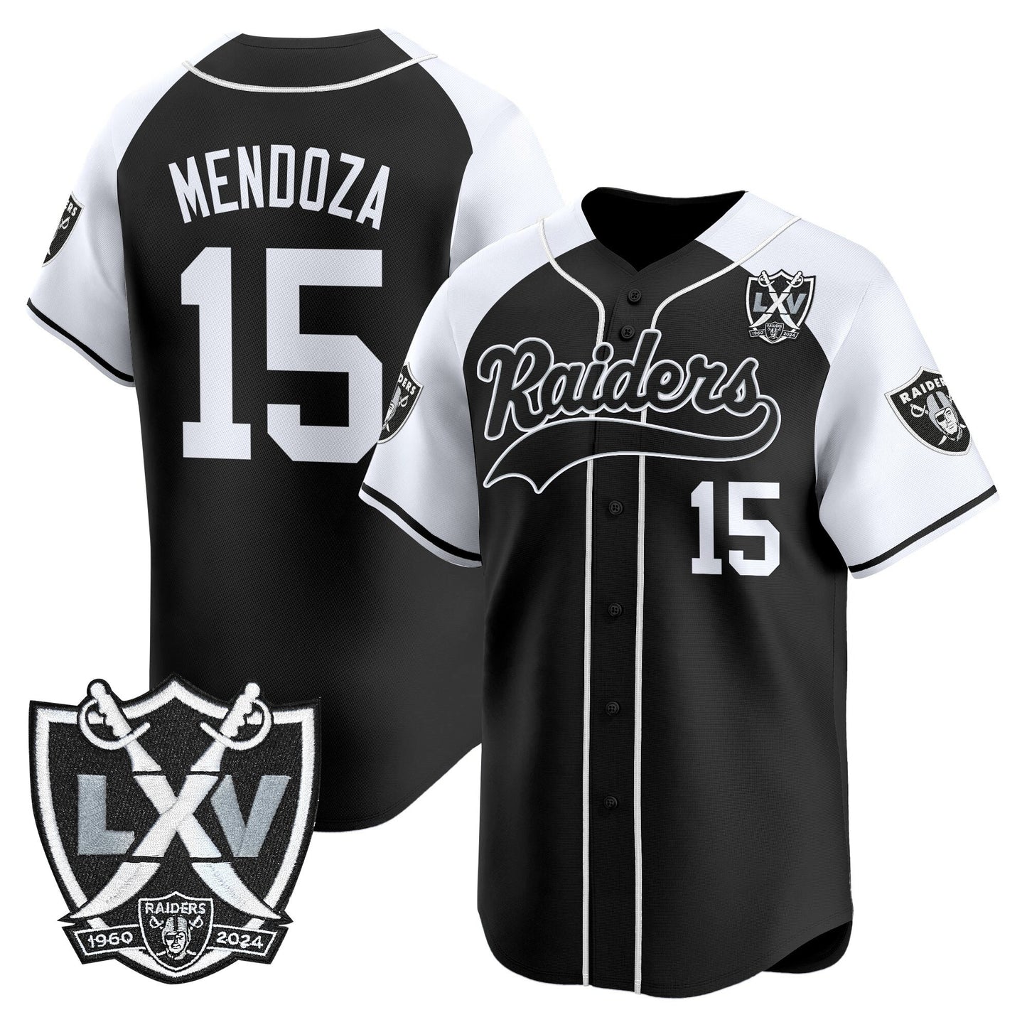 Men's Las Vegas Raiders 65th Anniversary Patch Vapor Baseball Jersey - All Stitched