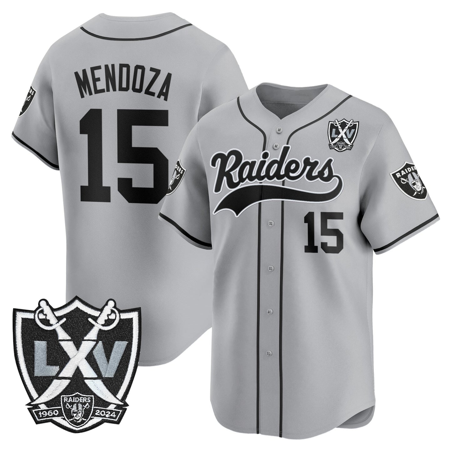 Men's Las Vegas Raiders 65th Anniversary Patch Vapor Baseball Jersey - All Stitched