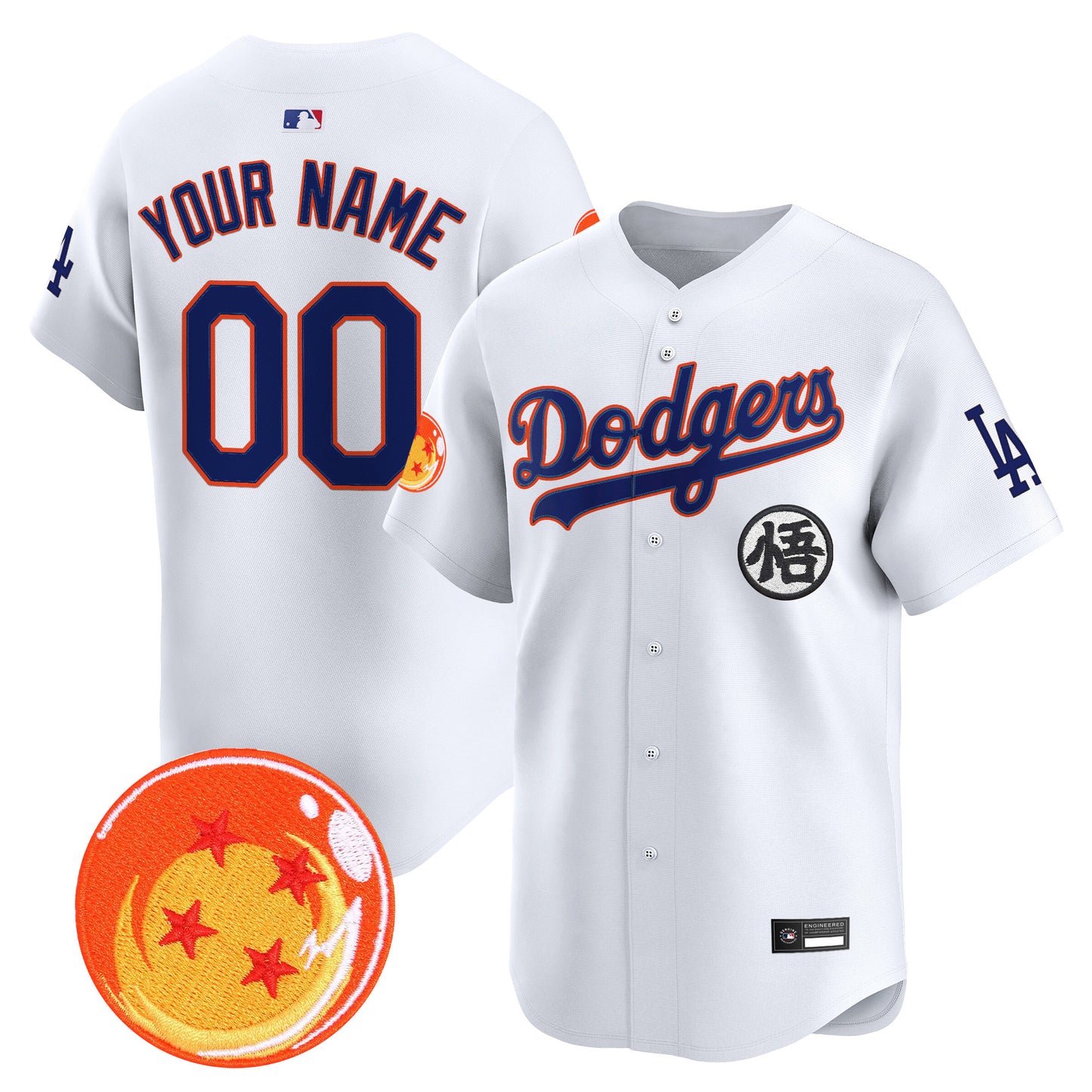 Los Angeles Dodgers x Dragon Ball Vapor Premier Limited Custom Jersey - Stitched