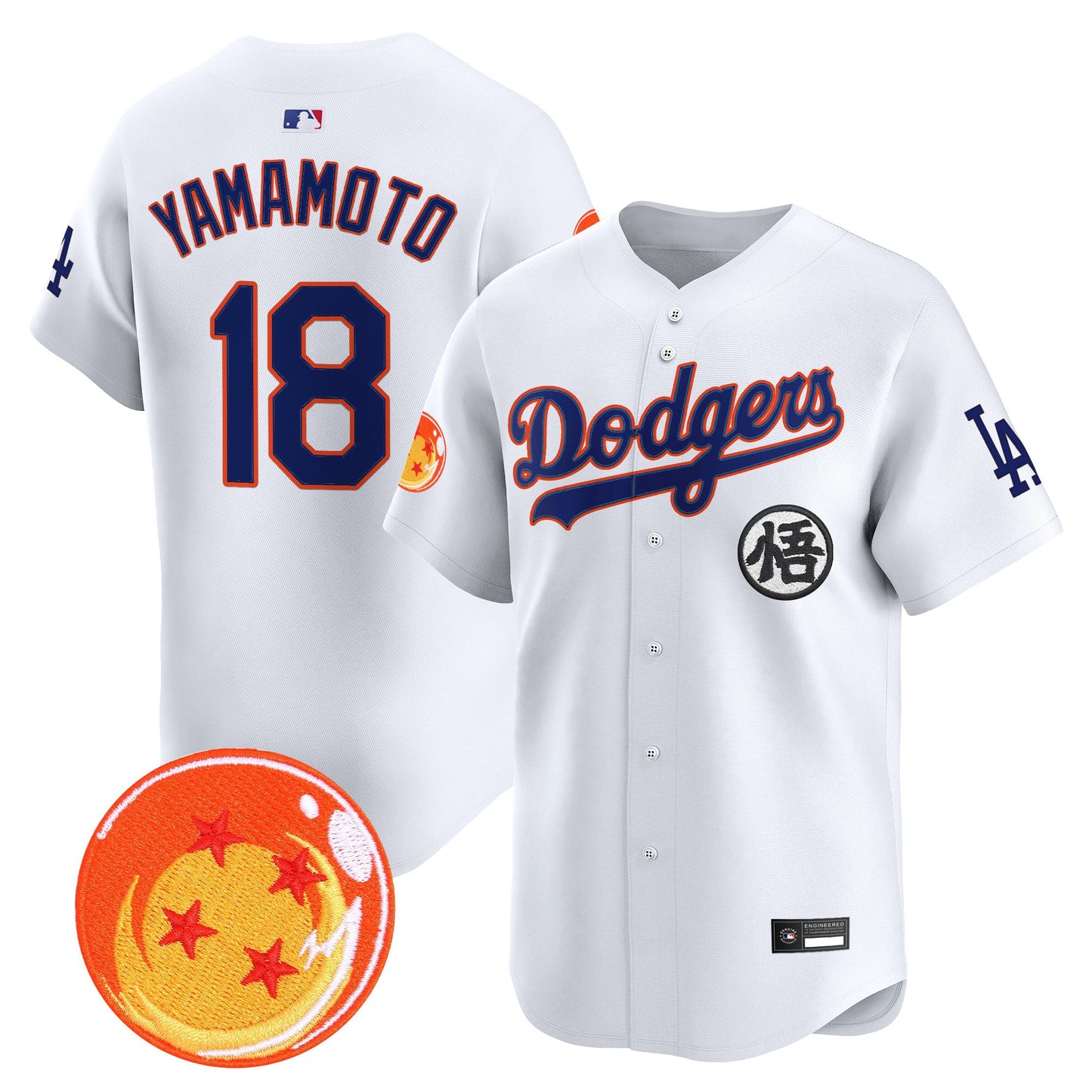 Men's Los Angeles Dodgers x Dragon Ball Vapor Premier Limited Jersey - Stitched