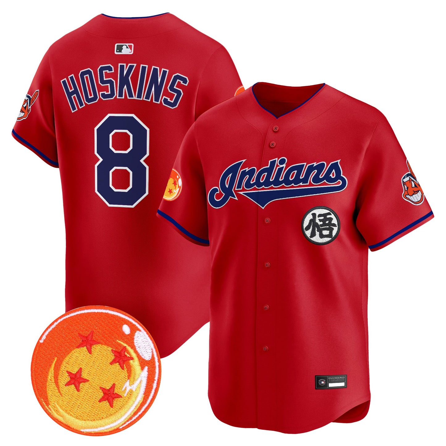 Men's Cleveland Indians x Dragon Ball Vapor Premier Limited Jersey - All Stitched