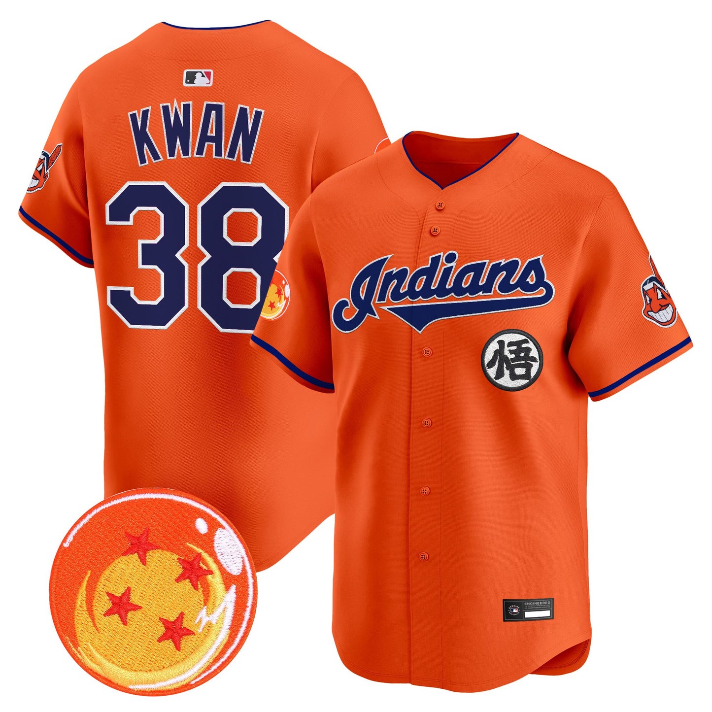 Men's Cleveland Indians x Dragon Ball Vapor Premier Limited Jersey - All Stitched