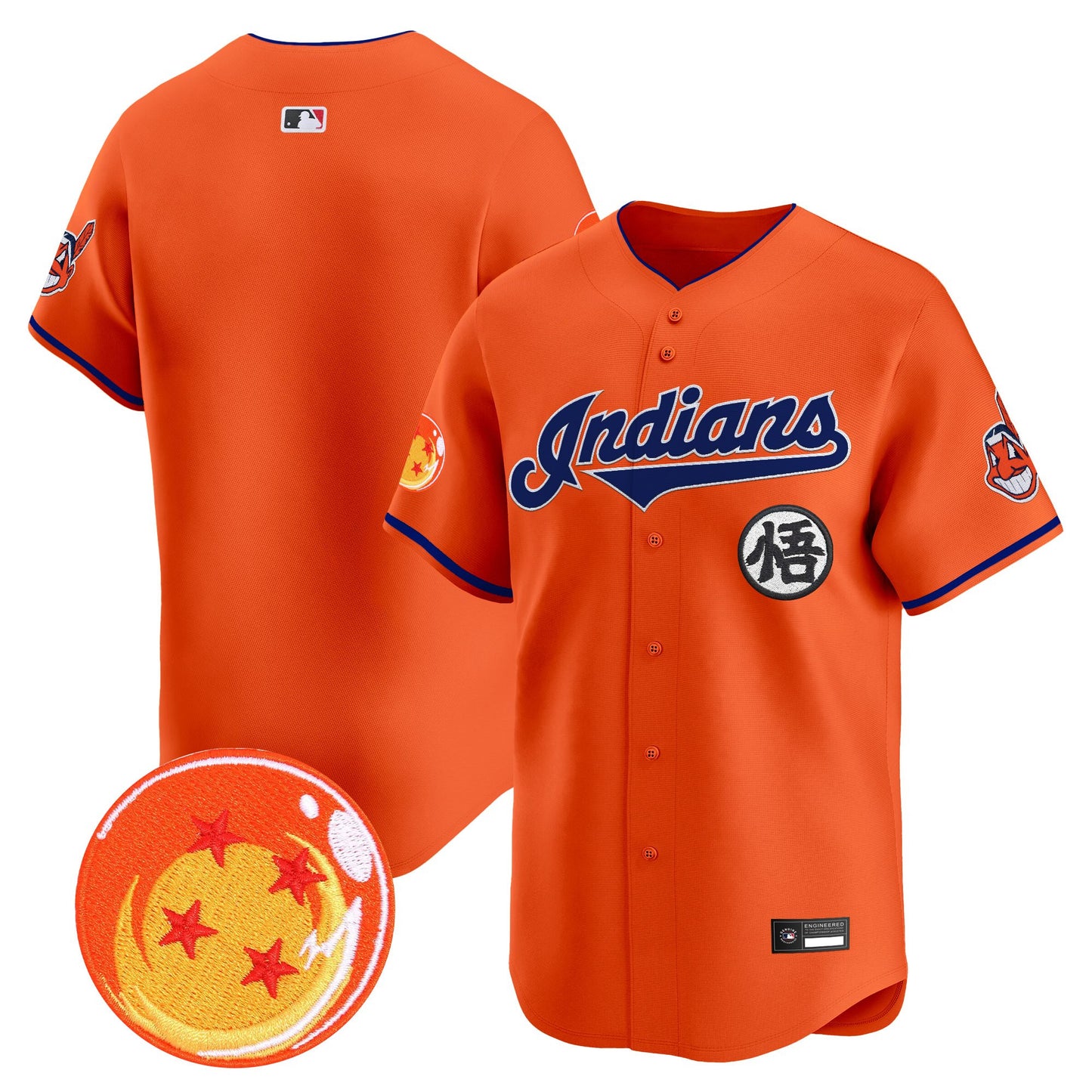 Men's Cleveland Indians x Dragon Ball Vapor Premier Limited Jersey - All Stitched