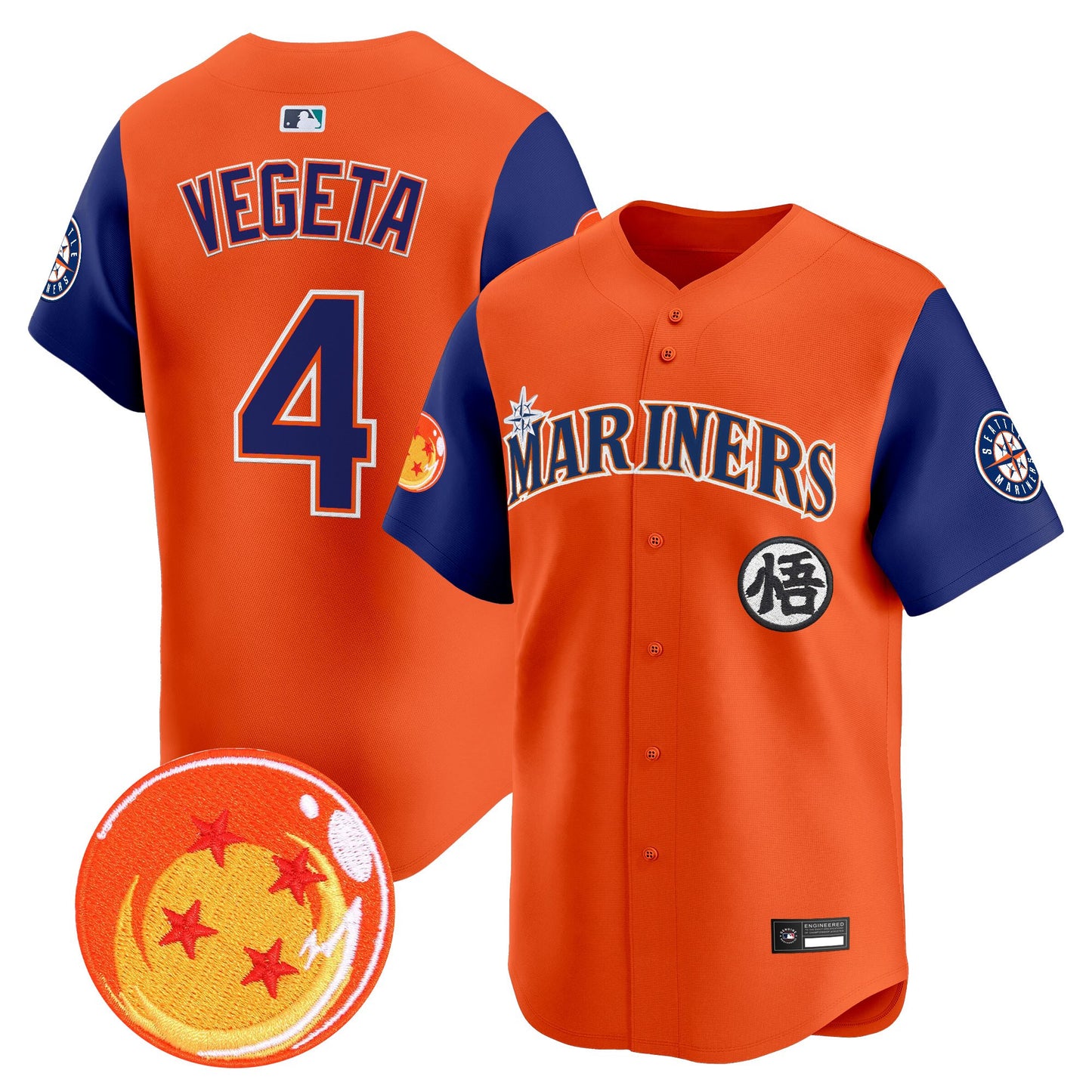 Men's Seattle Mariners x Dragon Ball Vapor Premier Limited Jersey - All Stitched