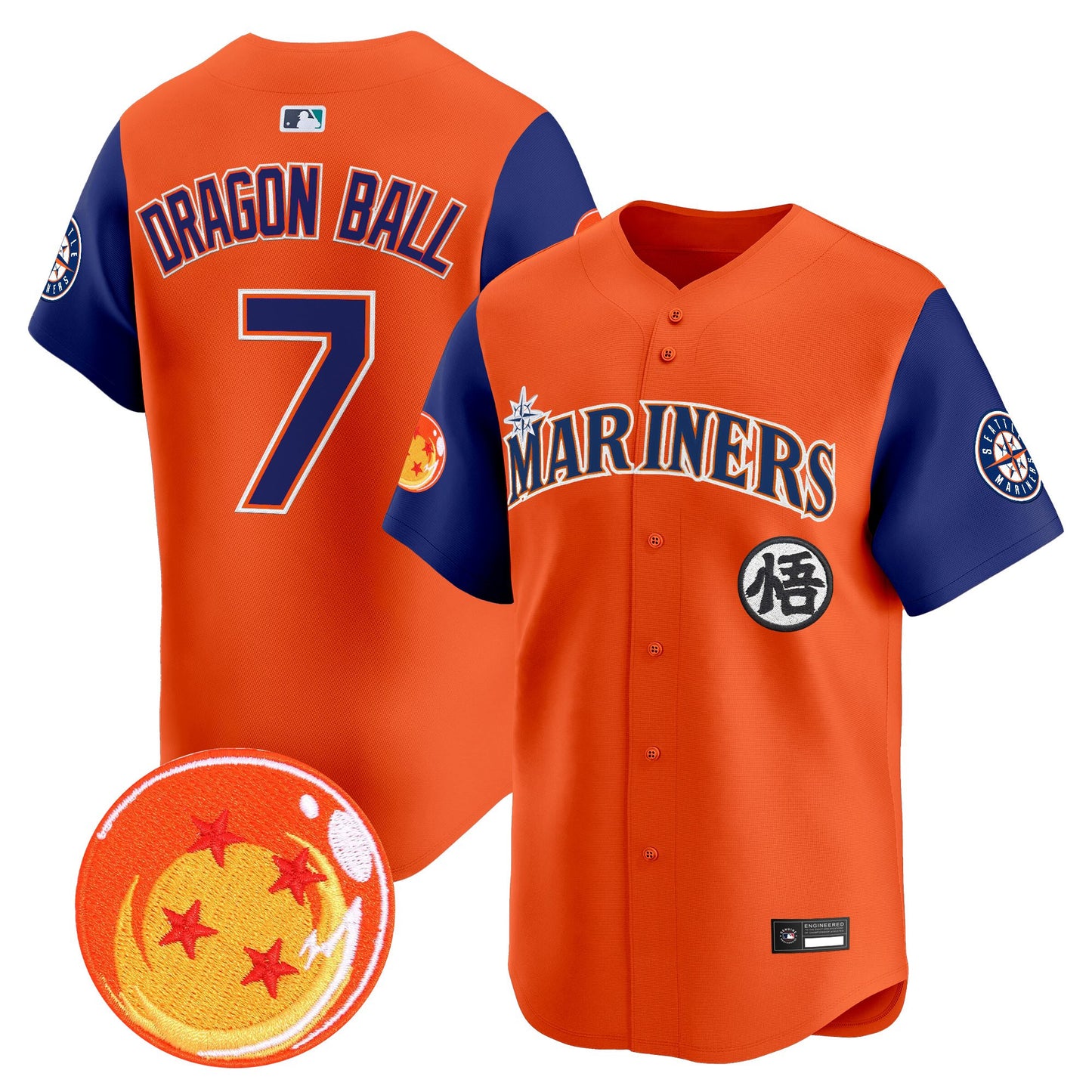 Men's Seattle Mariners x Dragon Ball Vapor Premier Limited Jersey - All Stitched
