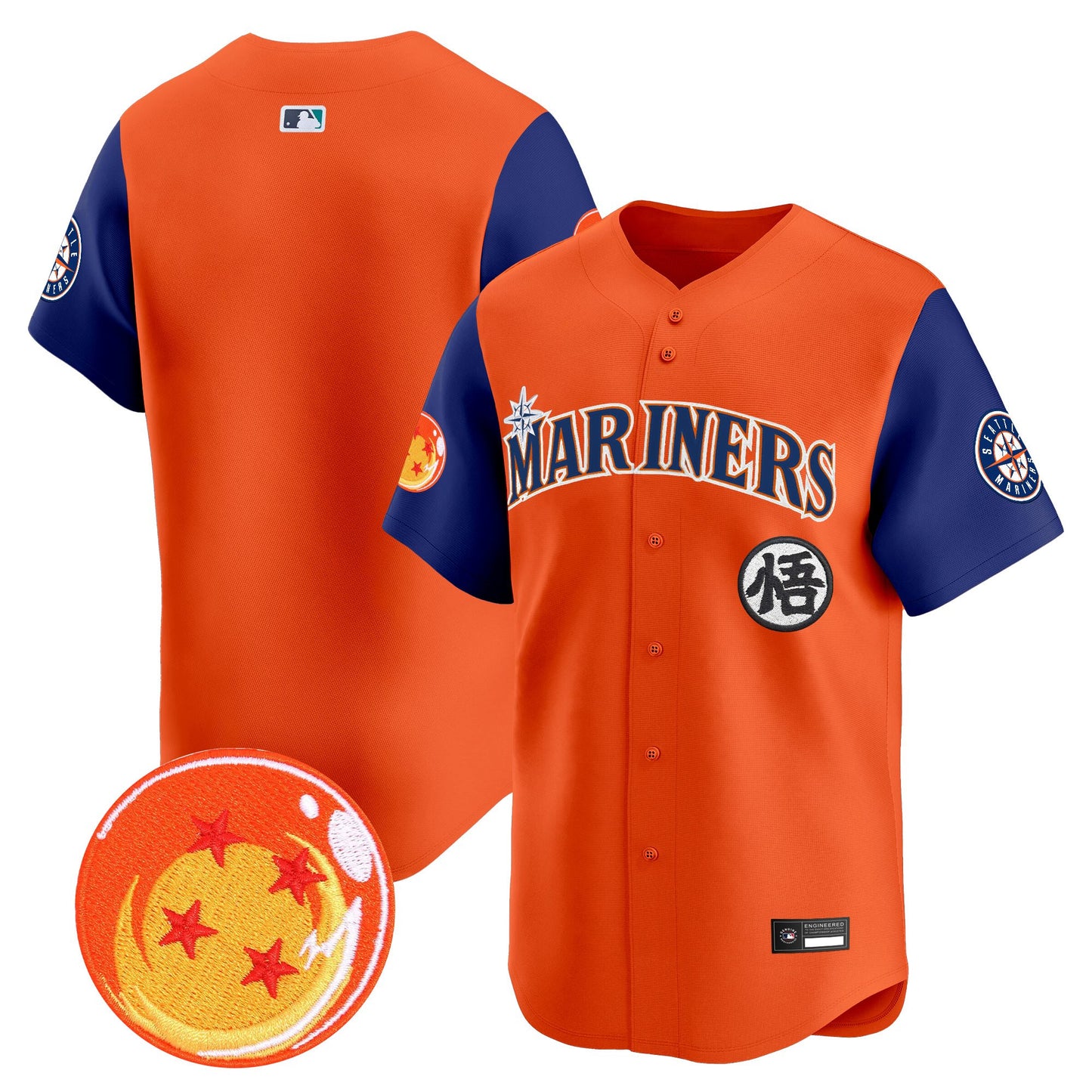 Men's Seattle Mariners x Dragon Ball Vapor Premier Limited Jersey - All Stitched