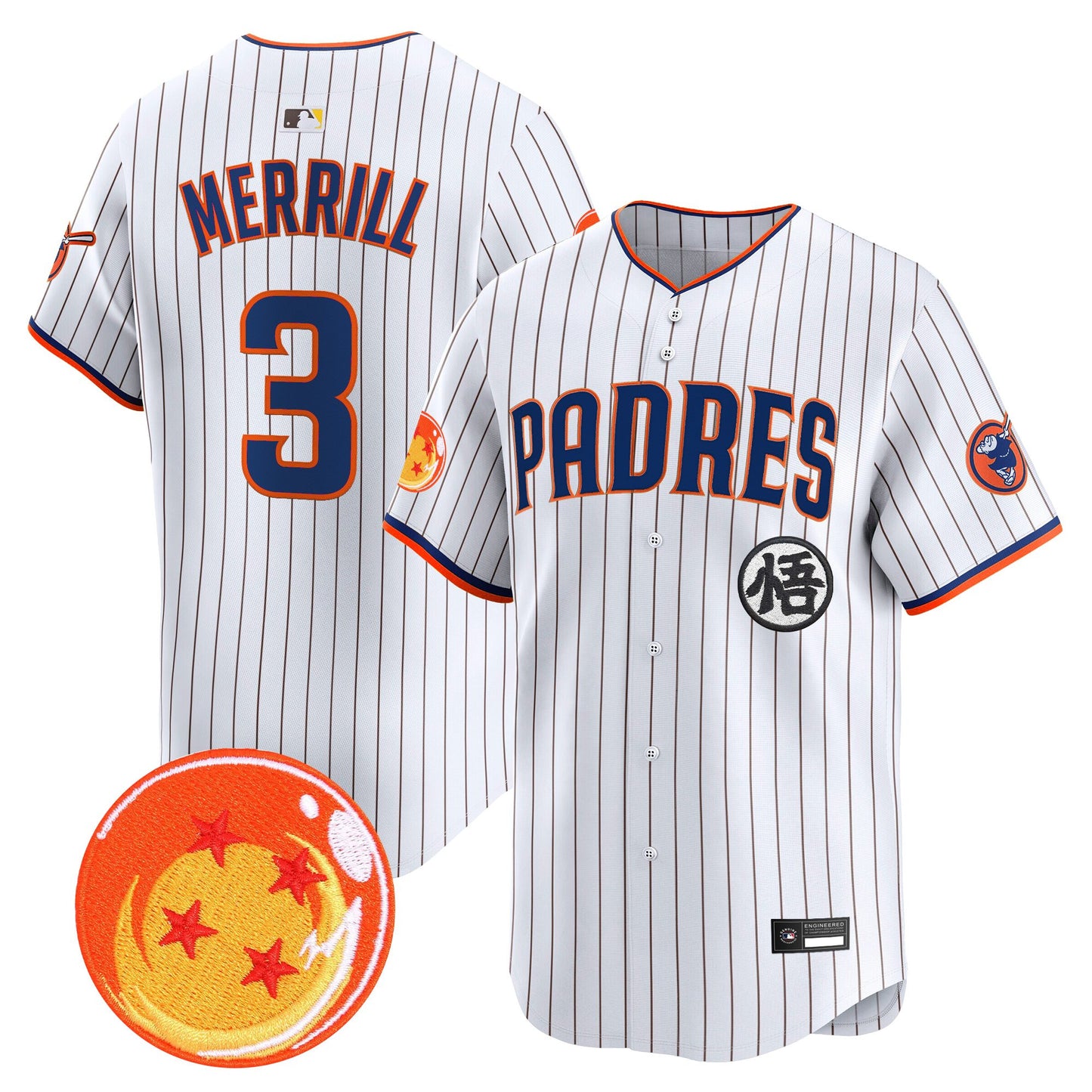 Men's Padres x Dragon Ball Vapor Premier Limited Jersey - All Stitched