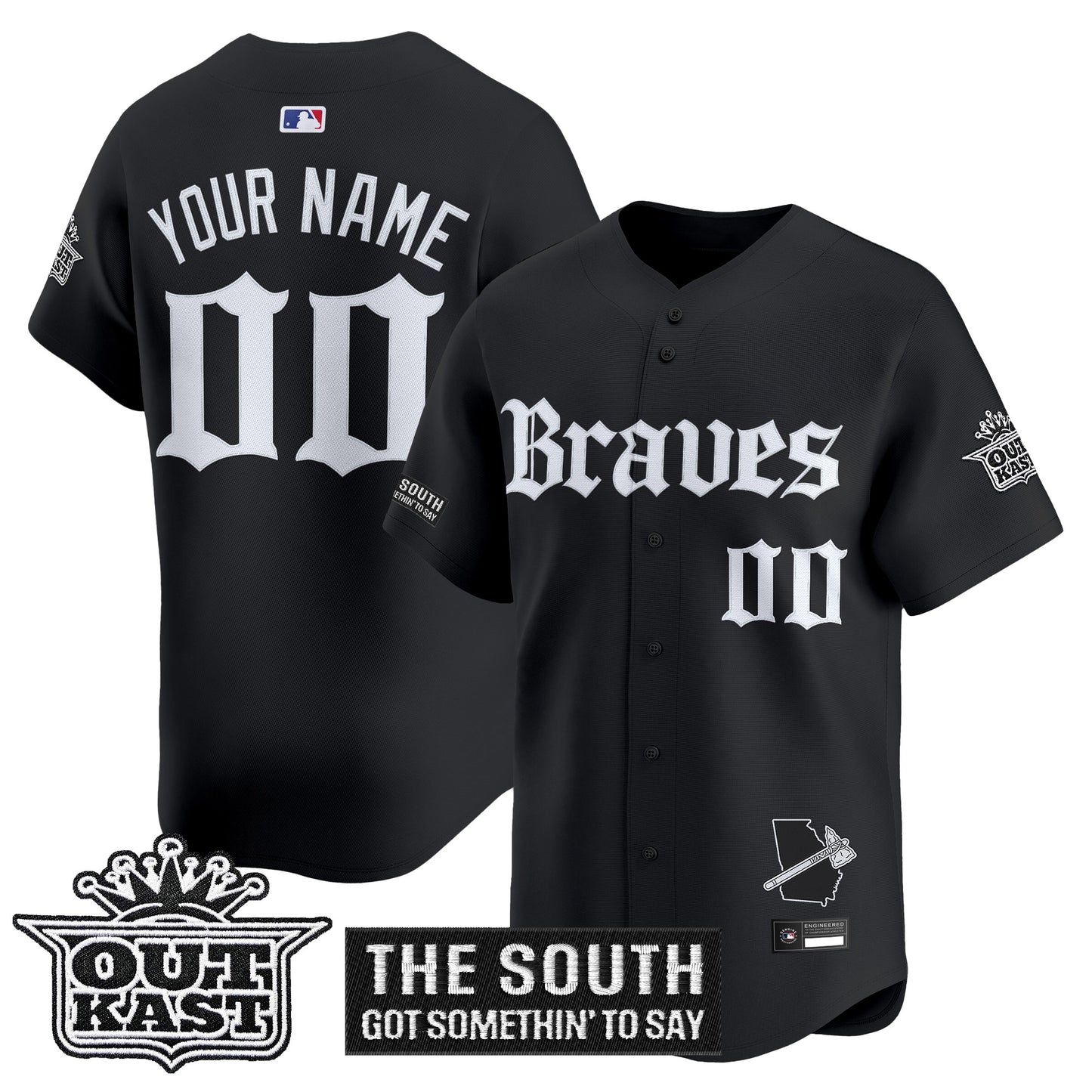 Atlanta Braves 'Gothic South x Outkast Edition' Vapor Premier Limited Custom Jersey V2- All Stitched