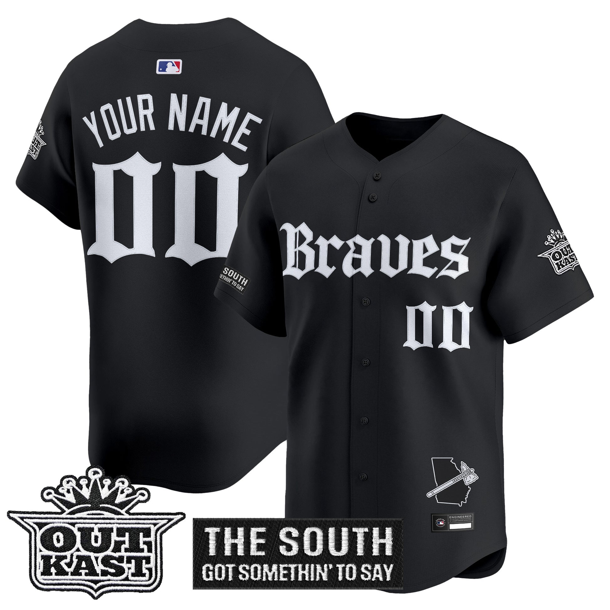 Atlanta Braves 'Gothic South x Outkast Edition' Vapor Premier Limited Custom Jersey V2- All Stitched