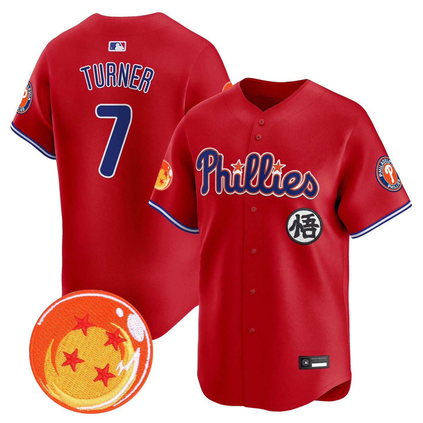 Men's Philadelphia Phillies x Dragon Ball Vapor Premier Limited Jersey - All Stitched