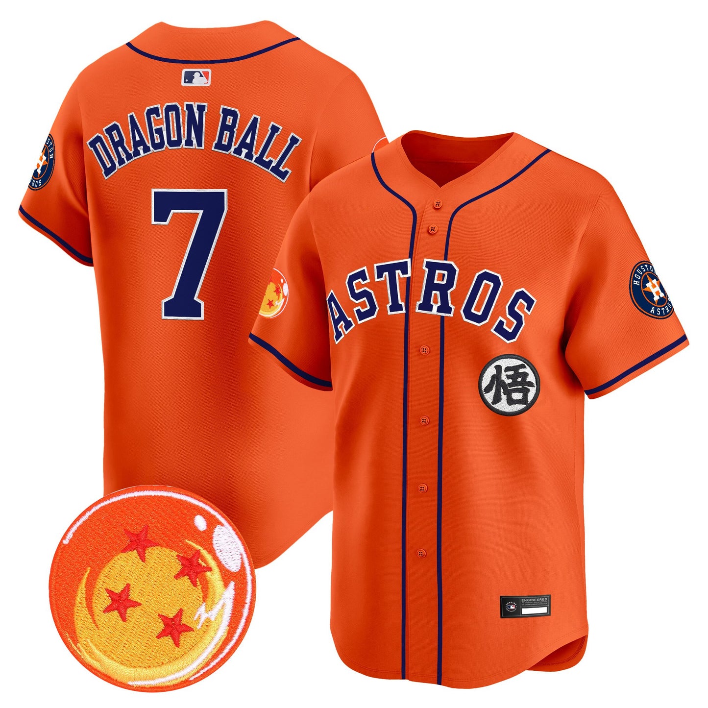 Men's Houston Astros x Dragon Ball Vapor Premier Limited Jersey - All Stitched
