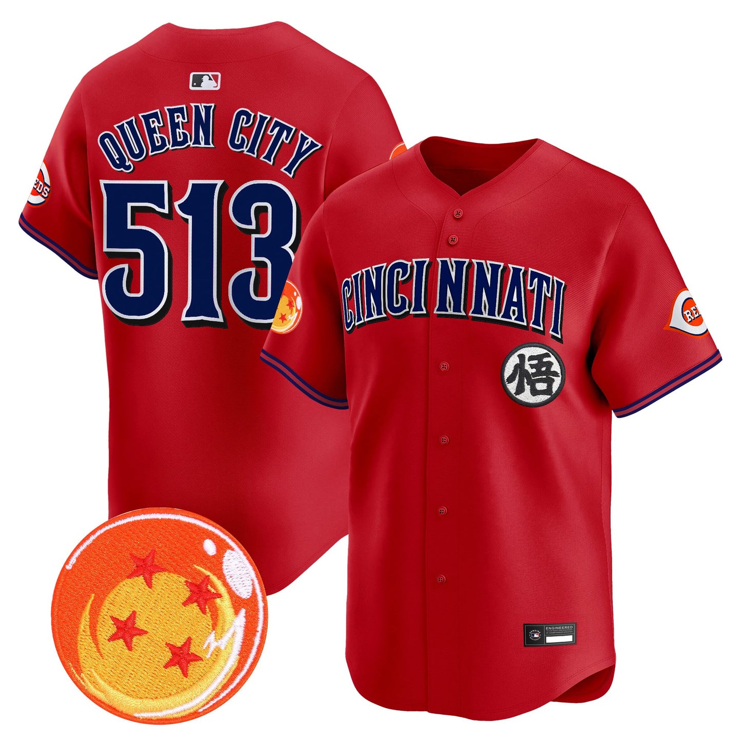 Men's Cincinnati Reds x Dragon Ball Vapor Premier Limited Jersey - All Stitched
