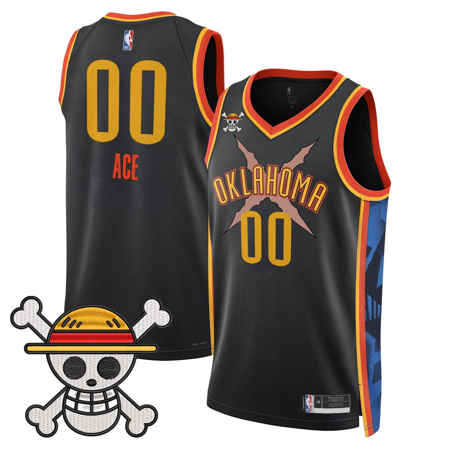 Men's Oklahoma City Thunder x One Piece Swingman Jersey- Stitched