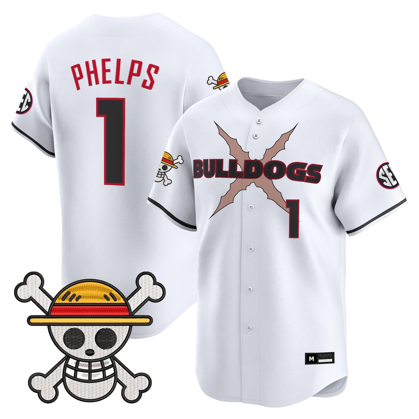 Men's Georgia Bulldogs Baseball x One Piece Vapor Premier Limited Jersey - Stitched
