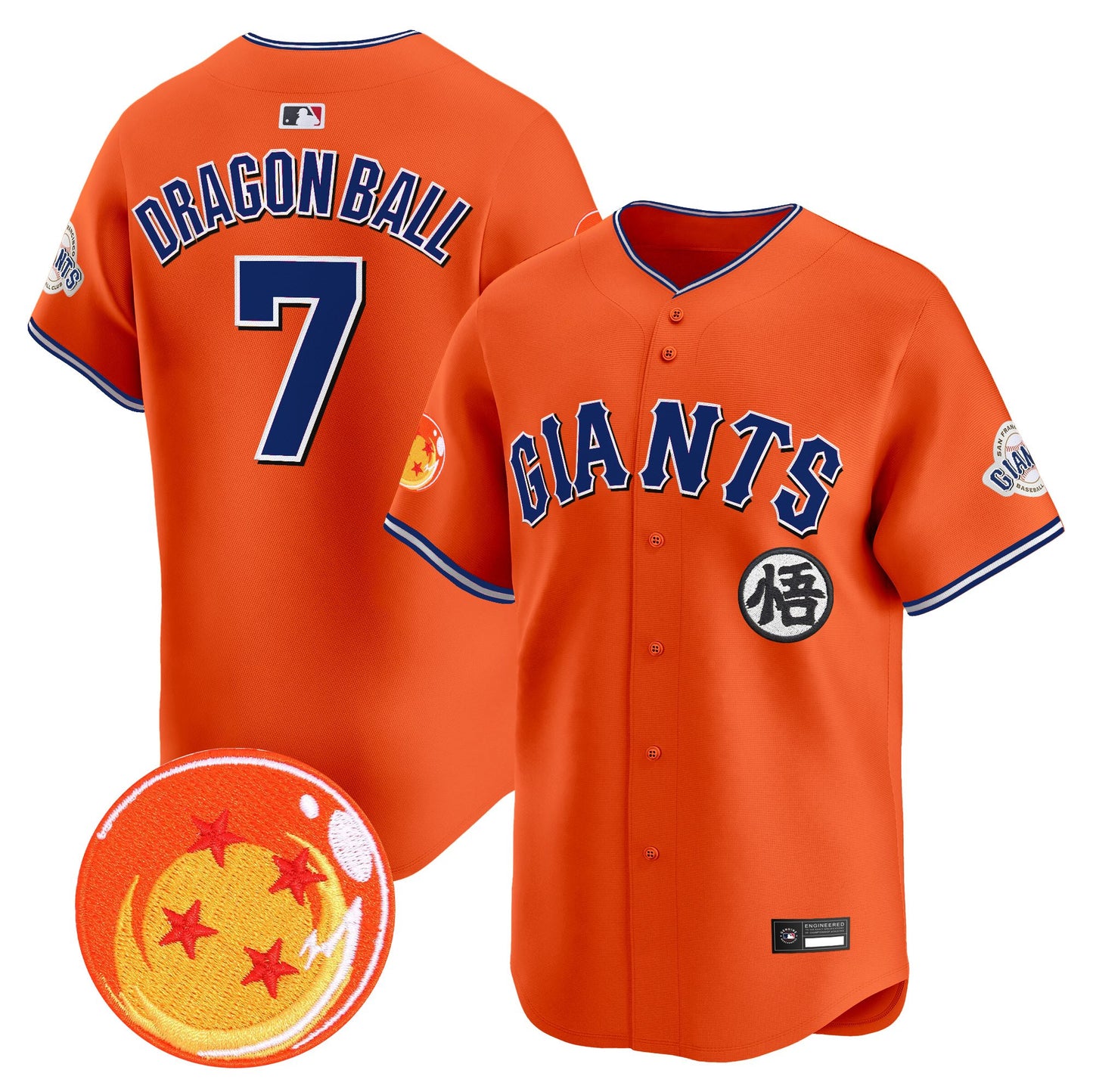 Men's San Francisco Giants x Dragon Ball Vapor Premier Limited Jersey - All Stitched