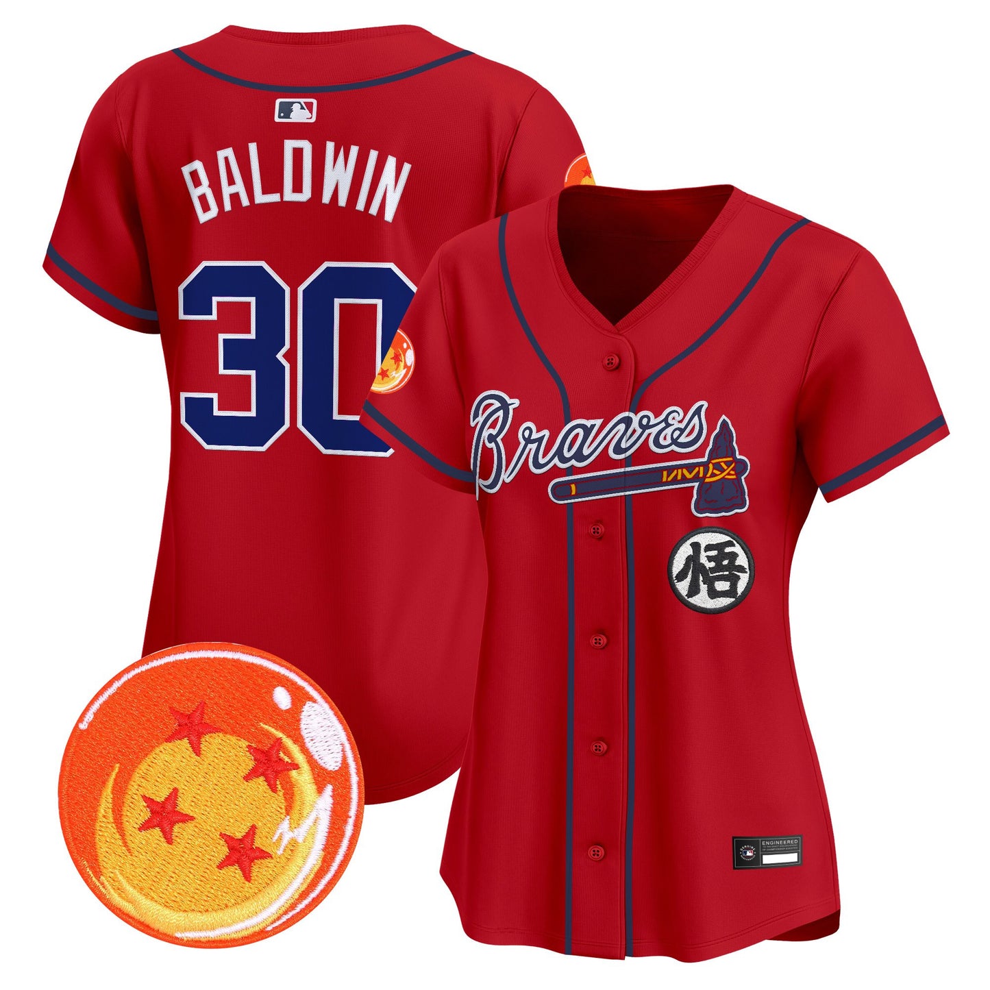 Women's Atlanta Braves x Dragon Ball Vapor Premier Limited Jersey - All Stitched