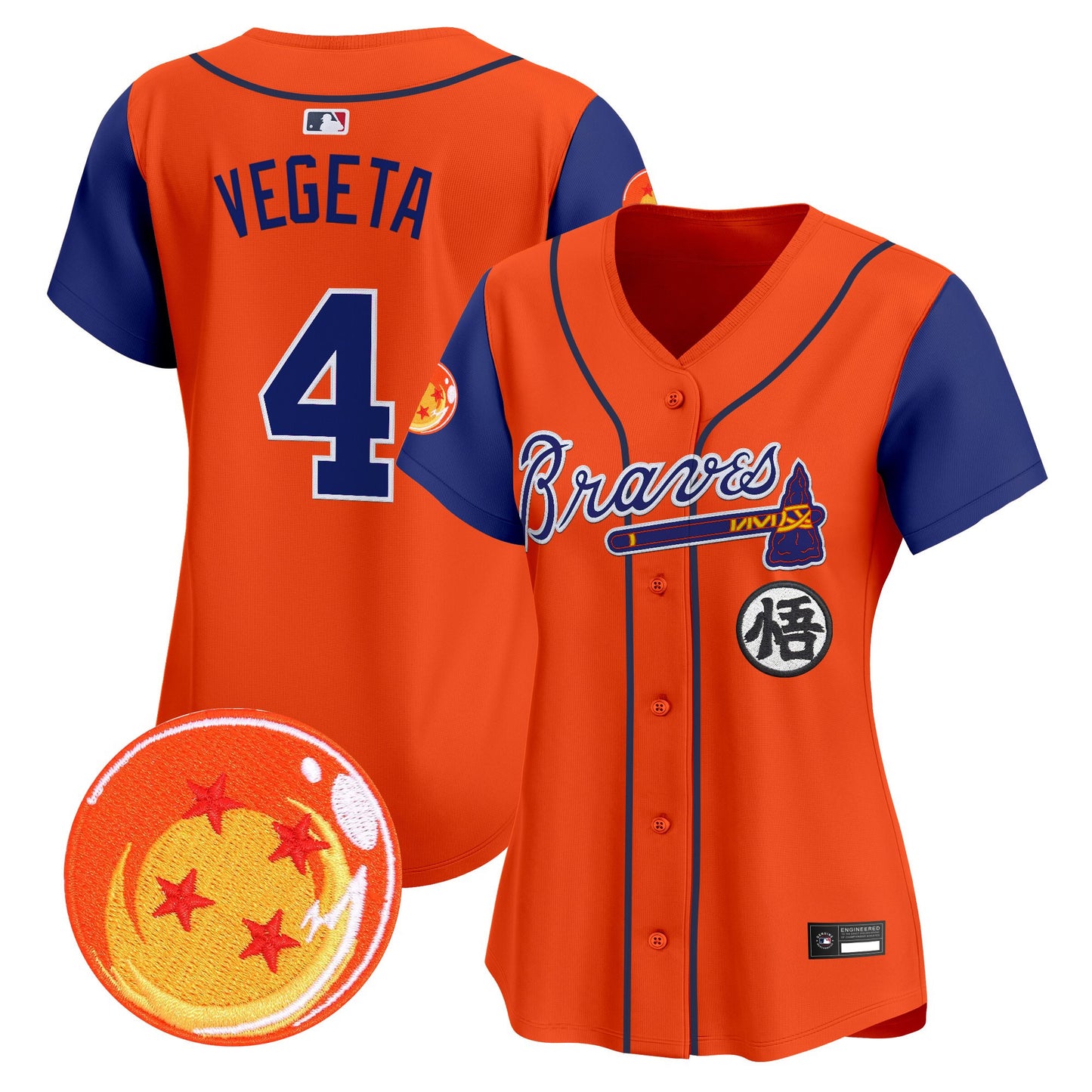 Women's Atlanta Braves x Dragon Ball Vapor Premier Limited Jersey - All Stitched