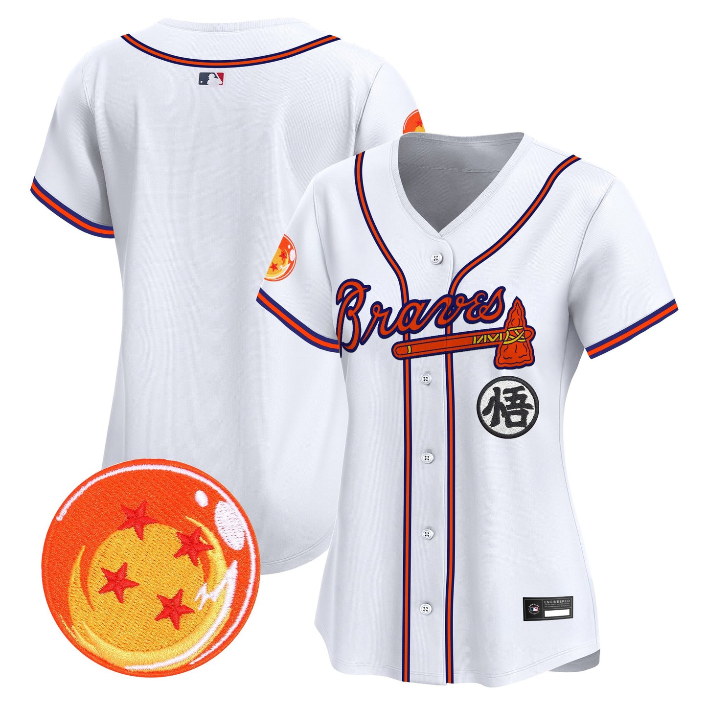 Women's Atlanta Braves x Dragon Ball Vapor Premier Limited Jersey - All Stitched