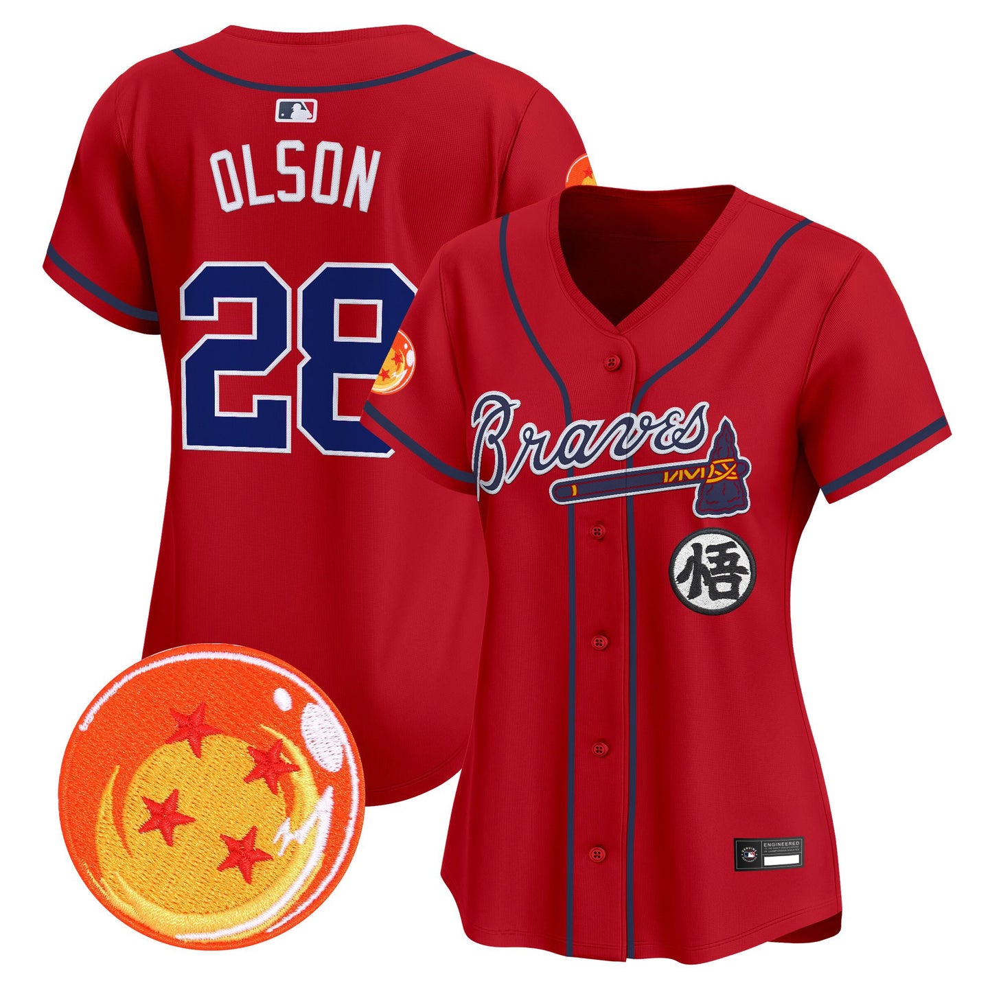 Women's Atlanta Braves x Dragon Ball Vapor Premier Limited Jersey - All Stitched