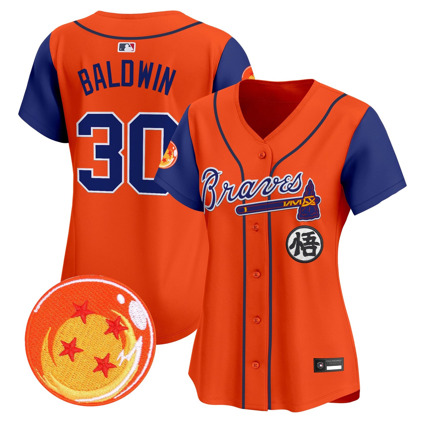 Women's Atlanta Braves x Dragon Ball Vapor Premier Limited Jersey - All Stitched