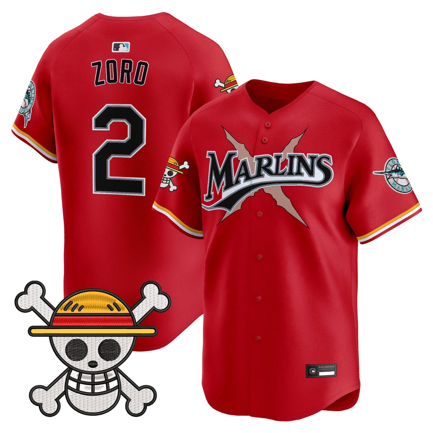 Men's Miami Marlins x One Piece Vapor Premier Limited Jersey - Stitched