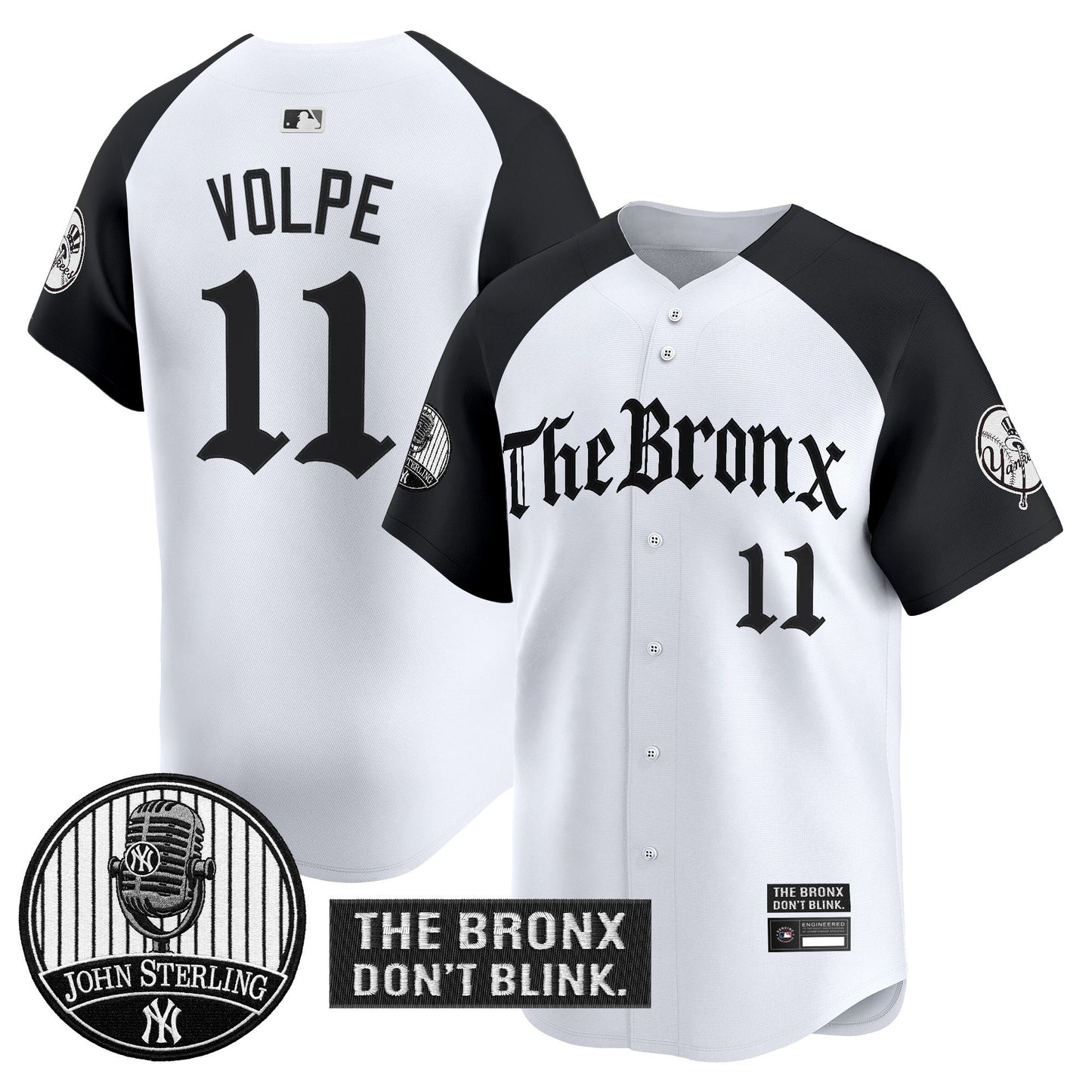 Men's Yankees "The Bronx Gothic" Vapor Premier Limited Jersey - John Sterling Patch - All Stitched