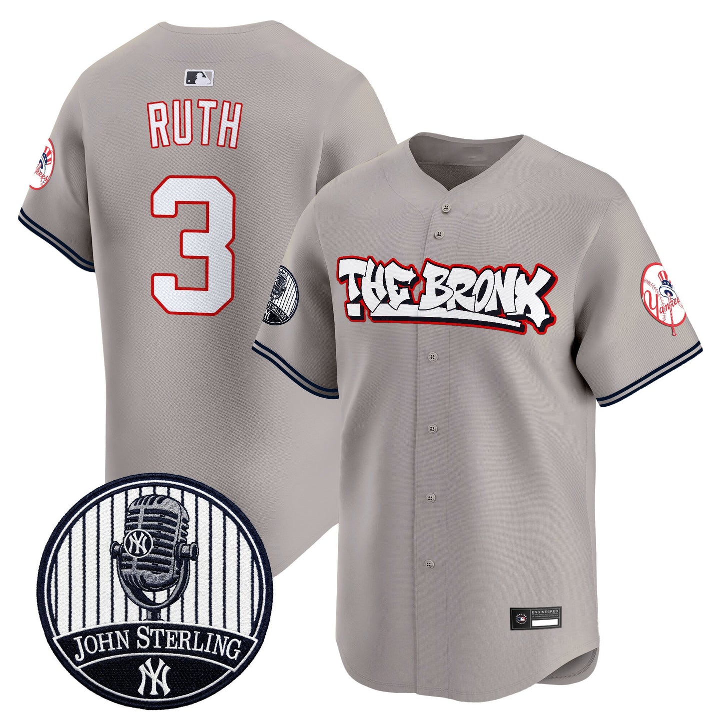 Men's New York Yankees "The Bronx Graffiti" Vapor Premier Limited Jersey - John Sterling Patch - All Stitched