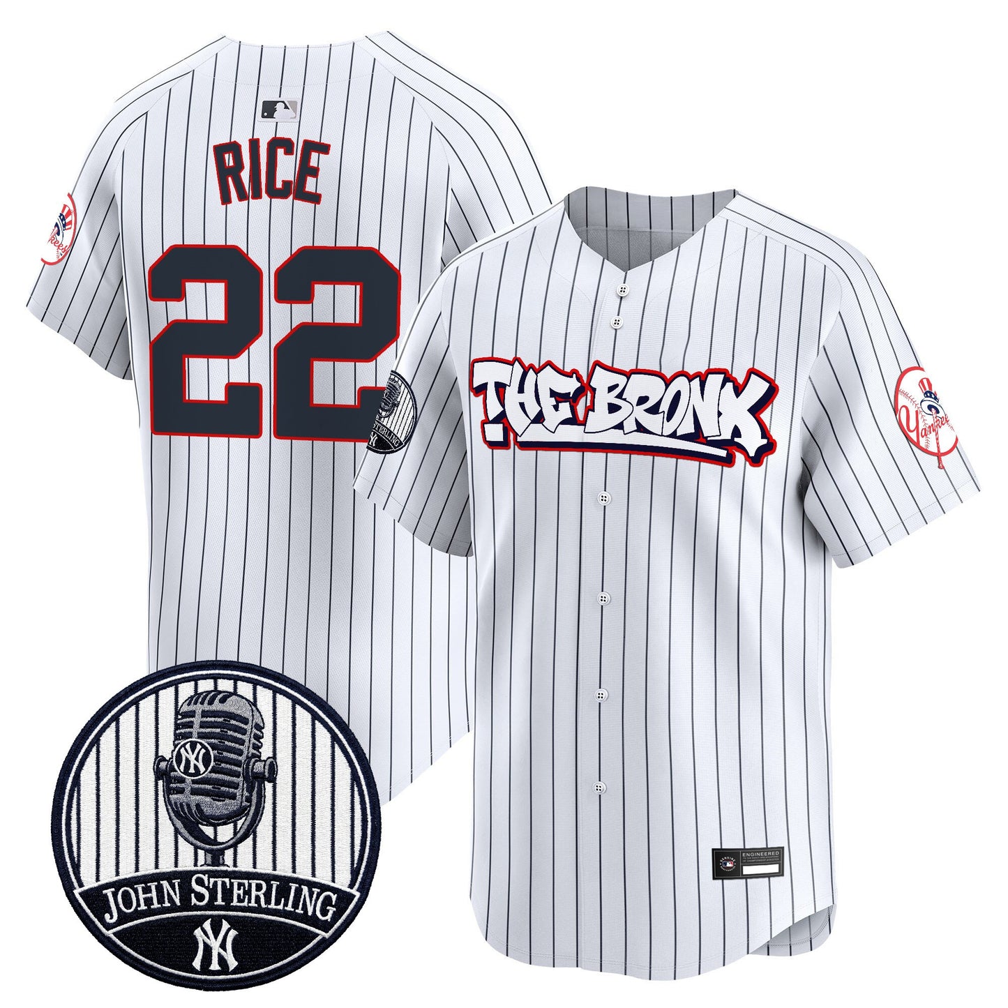 Men's New York Yankees "The Bronx Graffiti" Vapor Premier Limited Jersey - John Sterling Patch - All Stitched