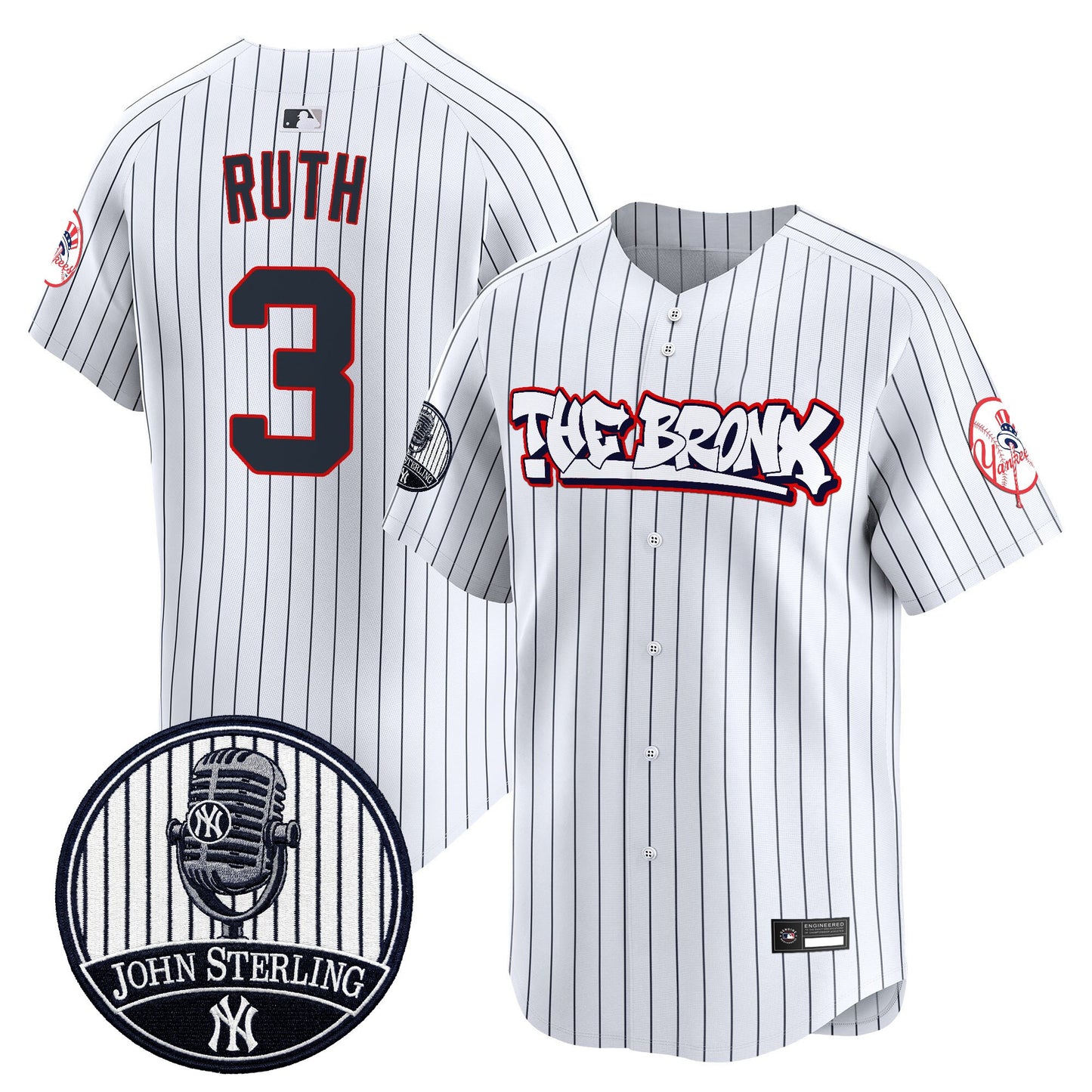 Men's New York Yankees "The Bronx Graffiti" Vapor Premier Limited Jersey - John Sterling Patch - All Stitched