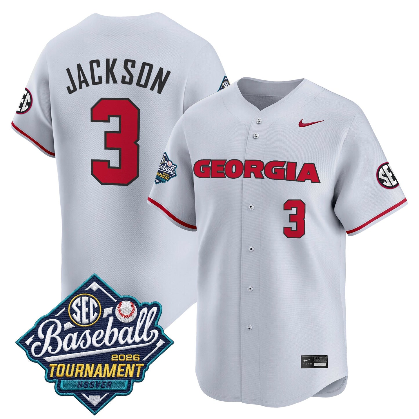 Men's Georgia Bulldogs Baseball Sec Tournament Champions 2026 Vapor Premier Limited Jersey - All Stitched