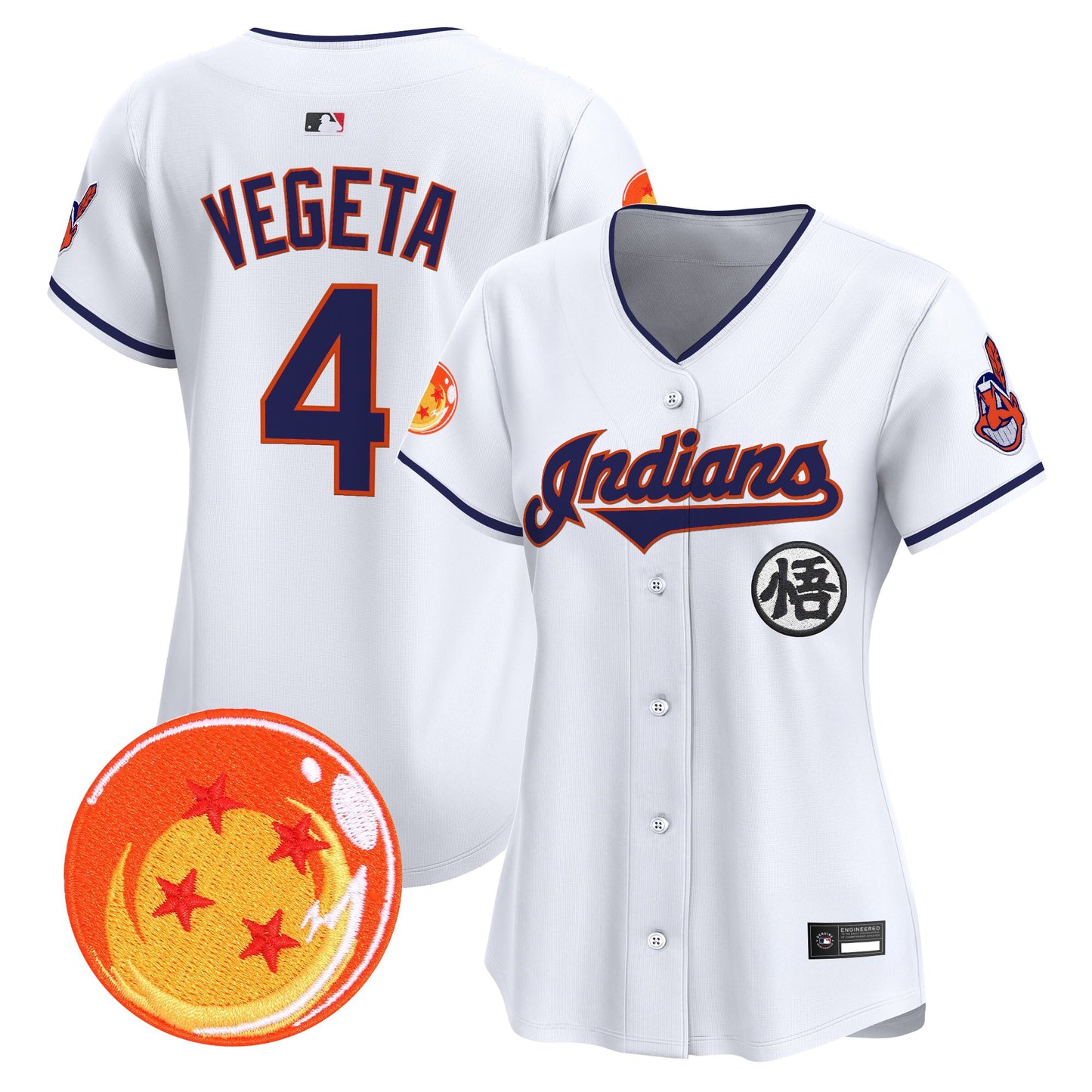 Women's Cleveland Indians x Dragon Ball Vapor Premier Limited Jersey - All Stitched