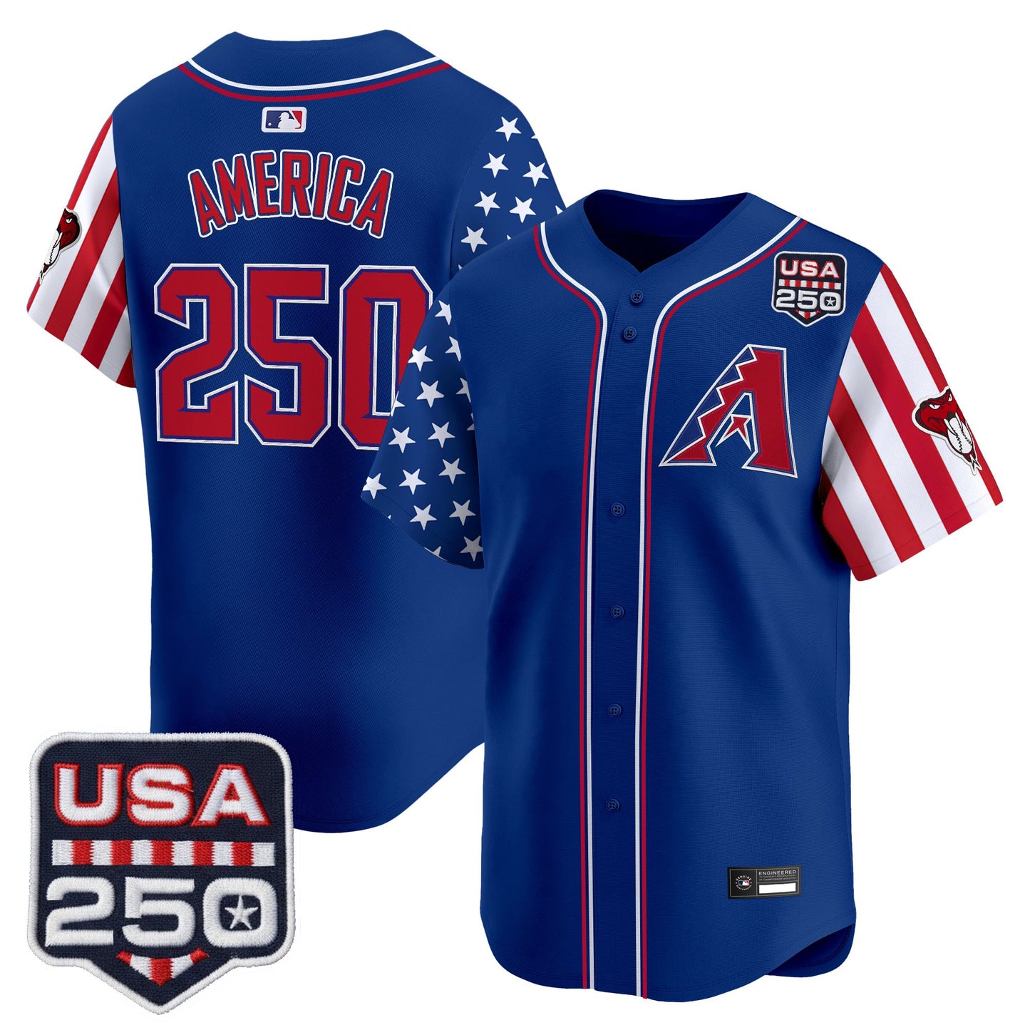 Men's Arizona Diamondbacks "America 250 Edition" Vapor Premier Limited Jersey - All Stitched