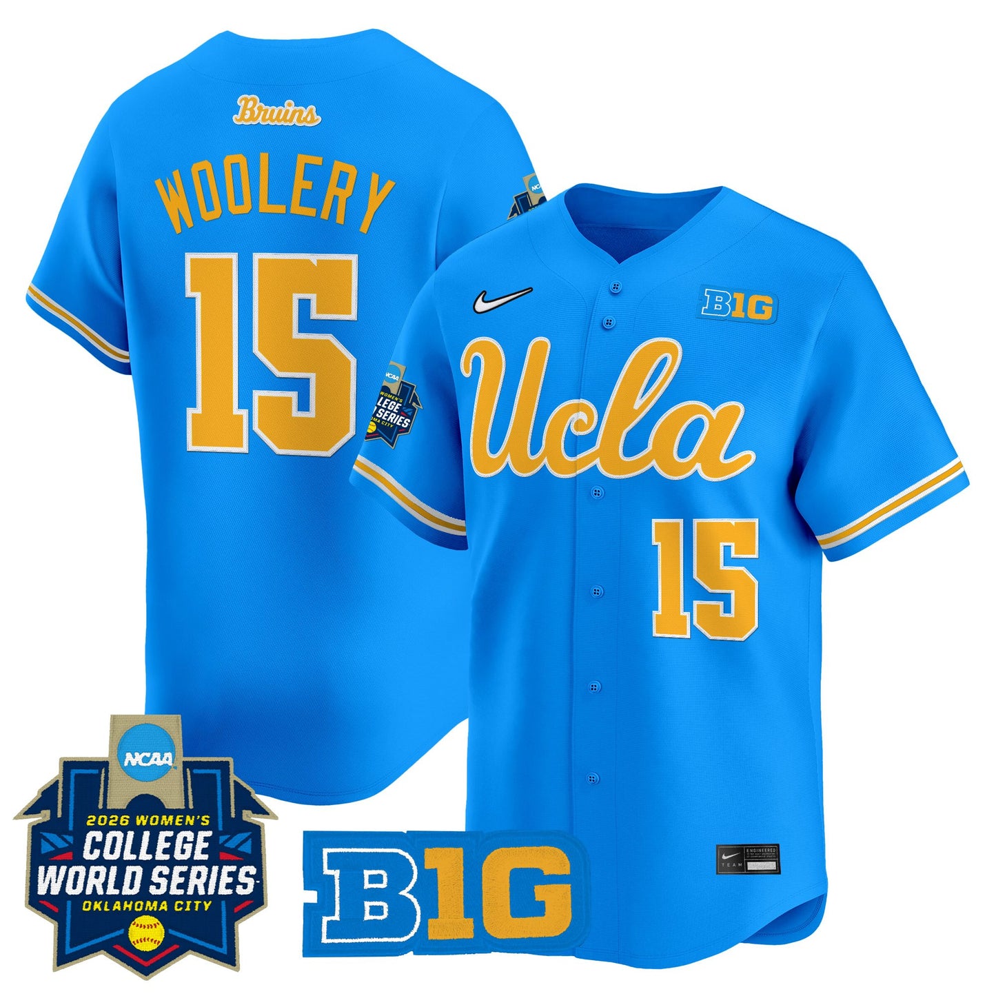 Men's Size - UCLA Bruins Softball 2026 World Series (WCWS) Vapor Premier Limited Jersey - All Stitched
