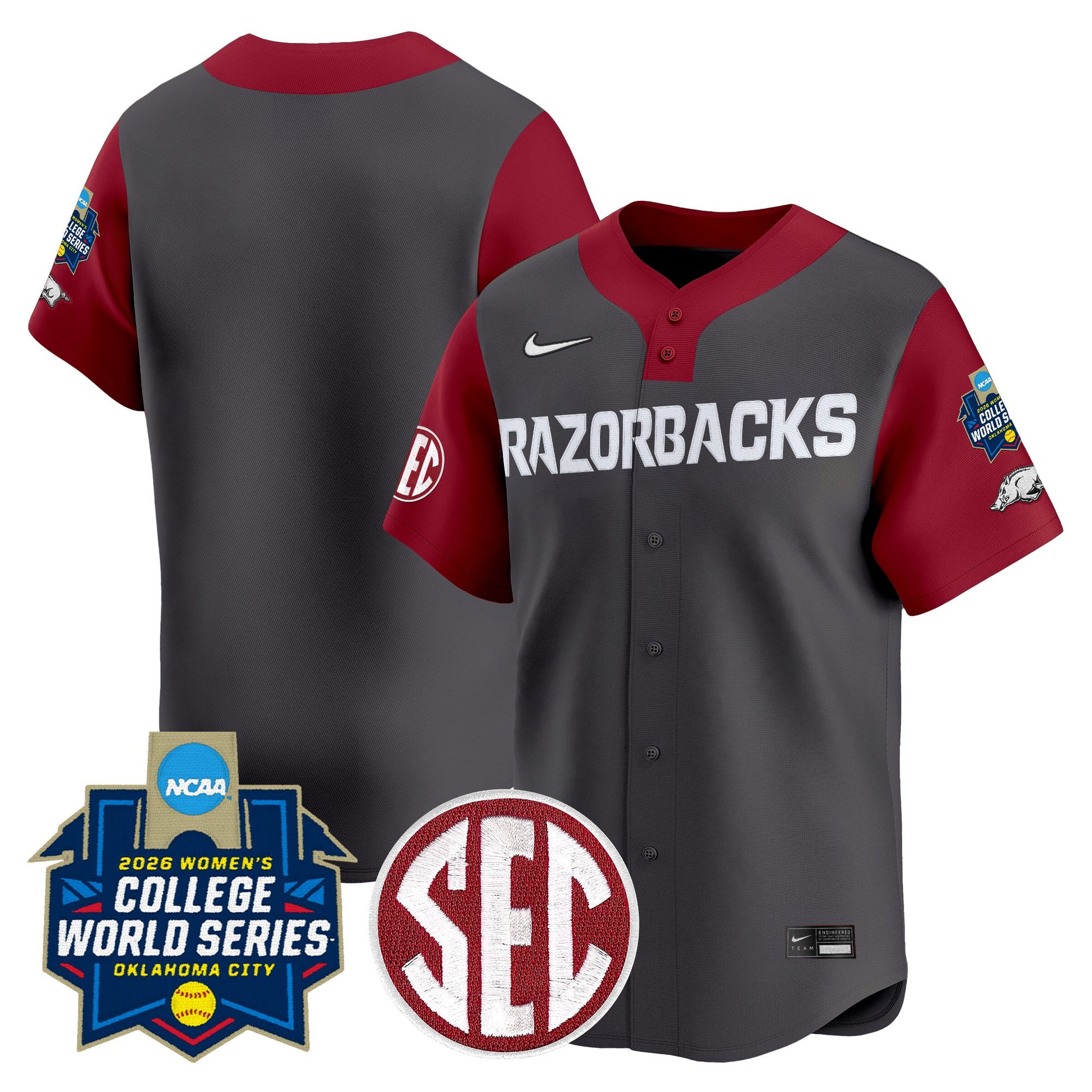 Men's Size - Arkansas Softball 2026 World Series (WCWS) Vapor Premier Limited Jersey - All Stitched