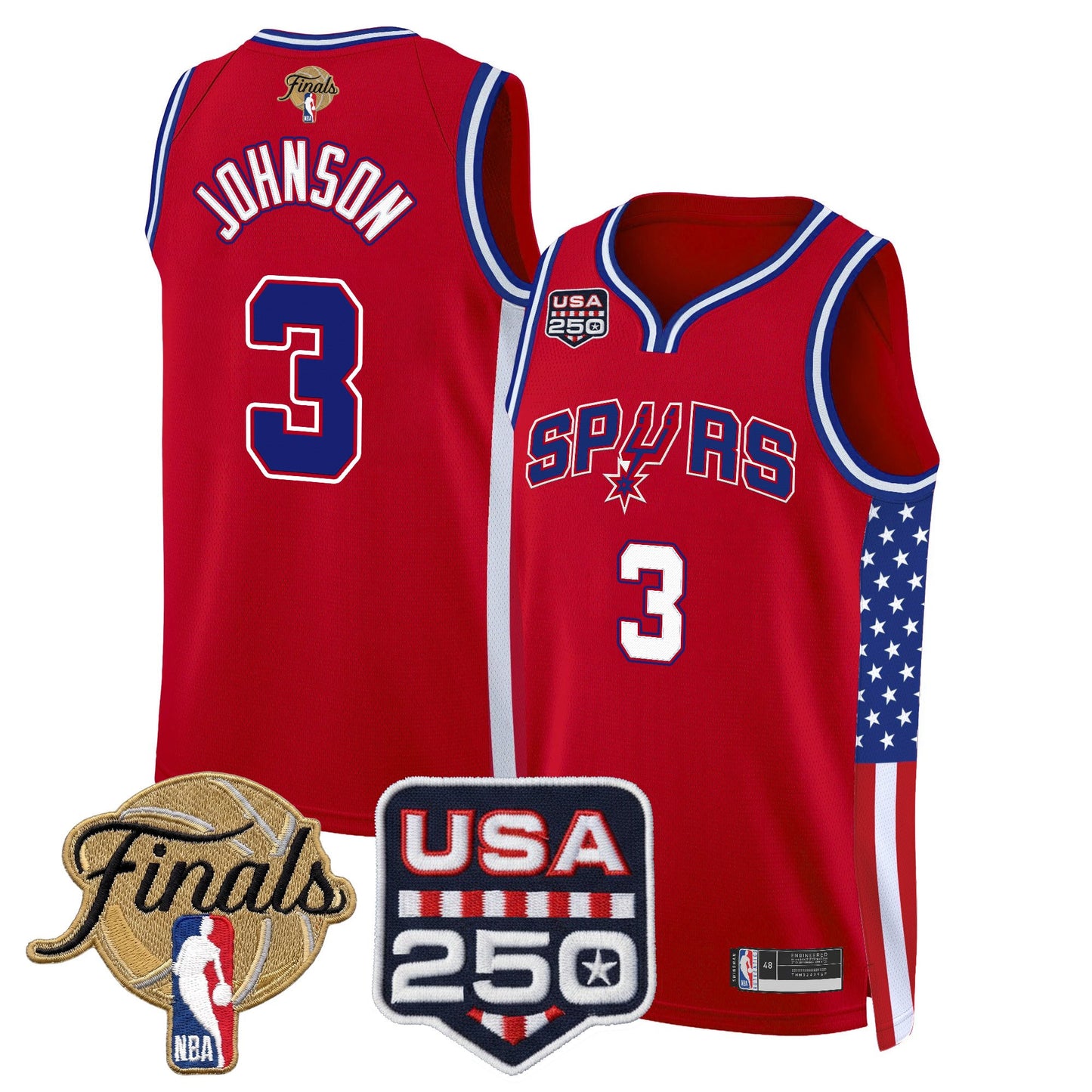 Men's San Antonio Spurs "America 250 Edition" 2026 Finals Patch Swingman Jersey - All Stitched