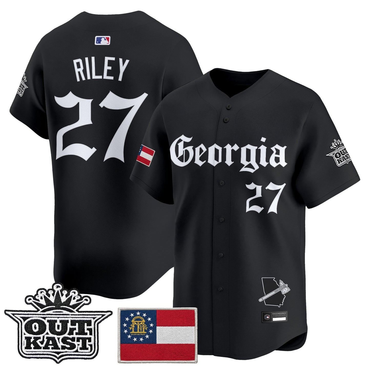 Men's Atlanta Braves 'Georgia x Outkast Gothic Edition' Vapor Premier Limited Jersey - All Stitched