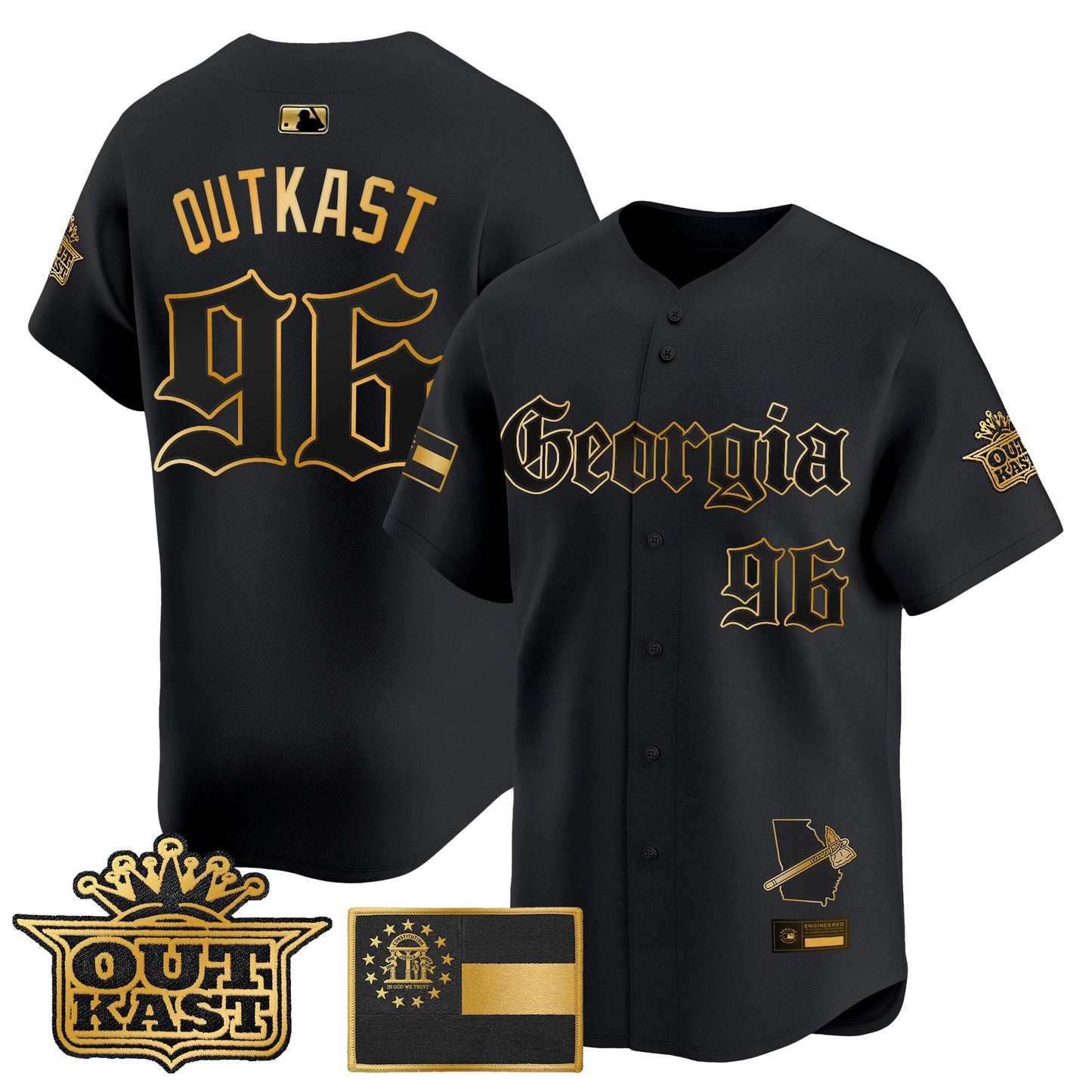 Men's Atlanta Braves 'Georgia x Outkast Gothic Edition' Vapor Premier Limited Jersey - All Stitched