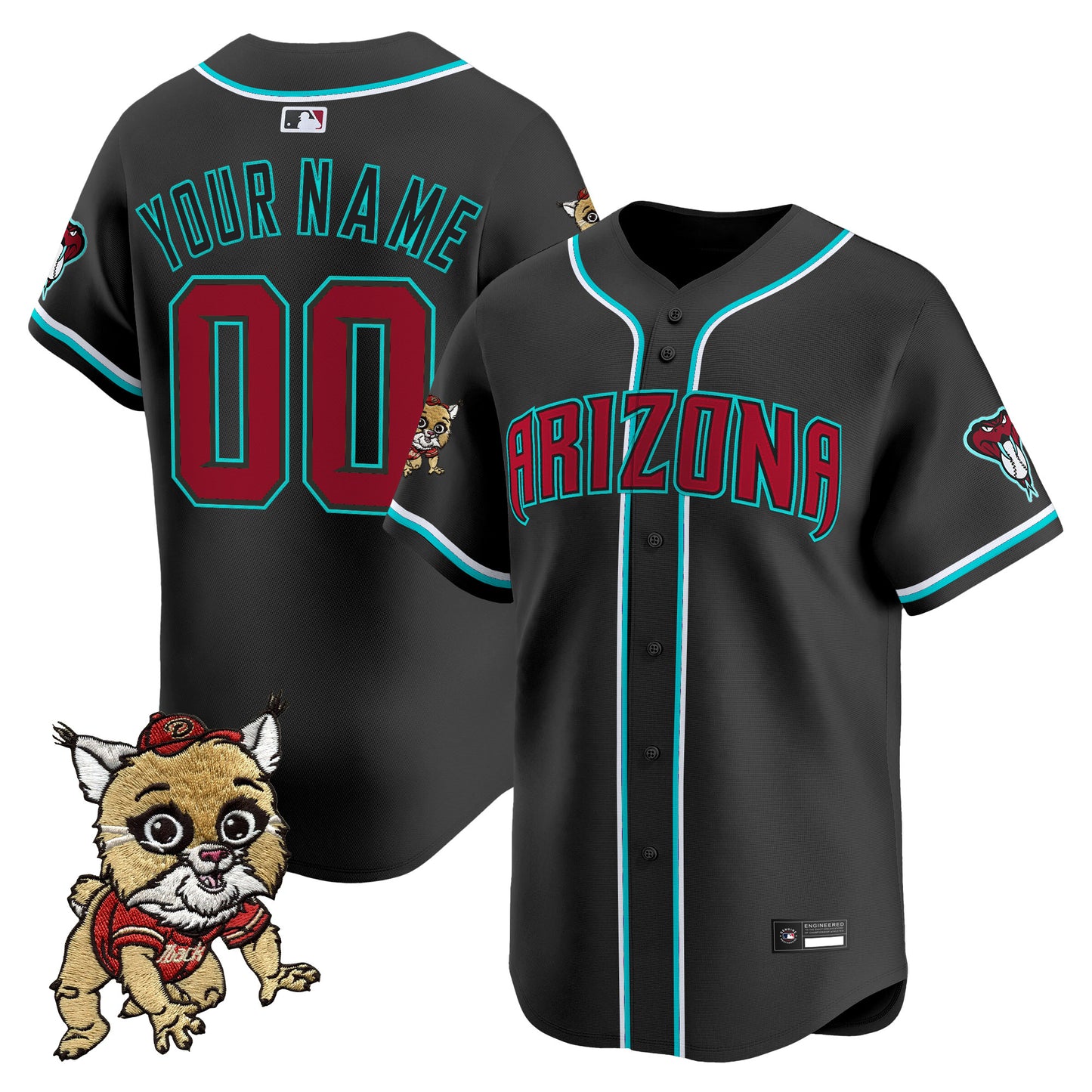Diamondbacks Baxter The Bobcat Patch Vapor Premier Limited Custom Jersey - All Stitched