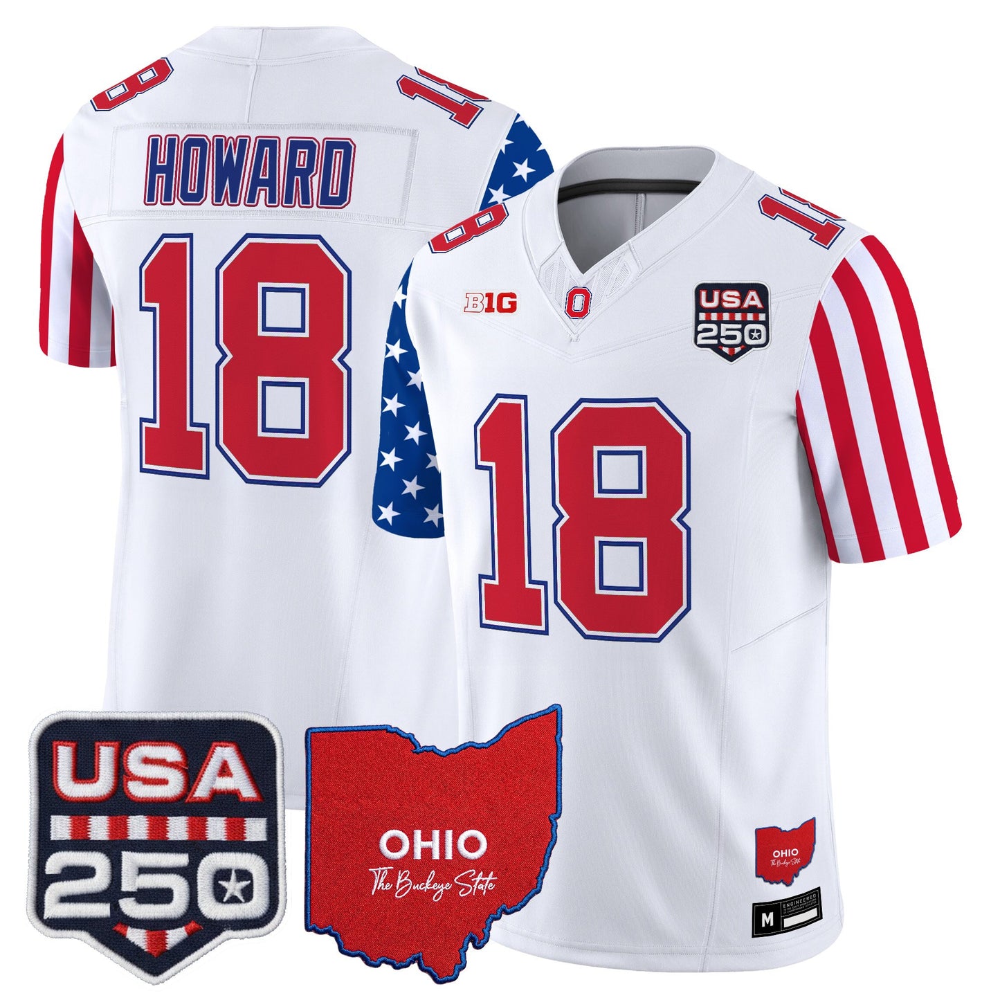 Men's Ohio State Buckeyes "America 250 Edition" Vapor Limited Jersey - All Stitched