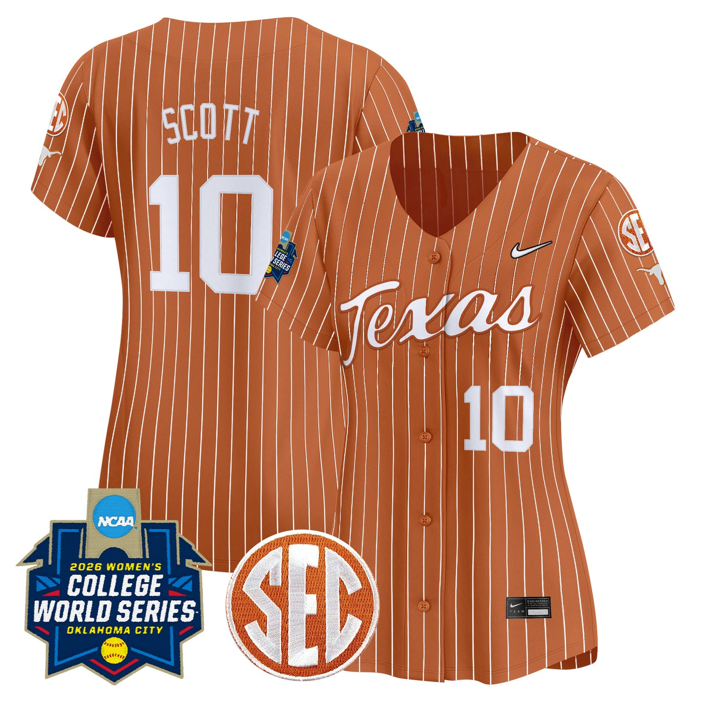 Women's Texas Longhorns Softball 2026 World Series (WCWS) Vapor Premier Limited Jersey - All Stitched