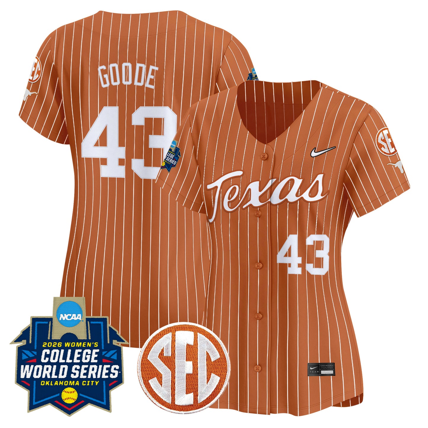 Women's Texas Longhorns Softball 2026 World Series (WCWS) Vapor Premier Limited Jersey - All Stitched
