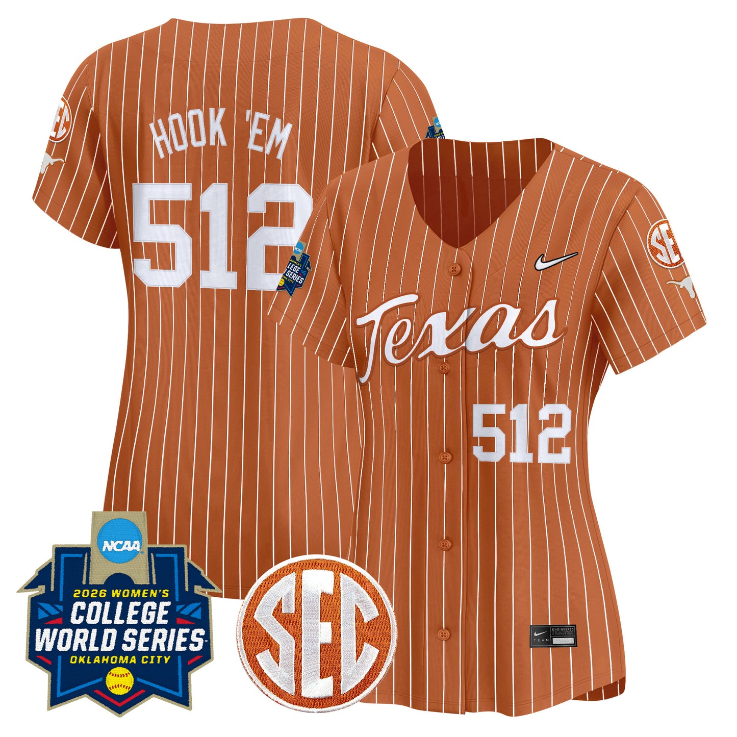 Women's Texas Longhorns Softball 2026 World Series (WCWS) Vapor Premier Limited Jersey - All Stitched